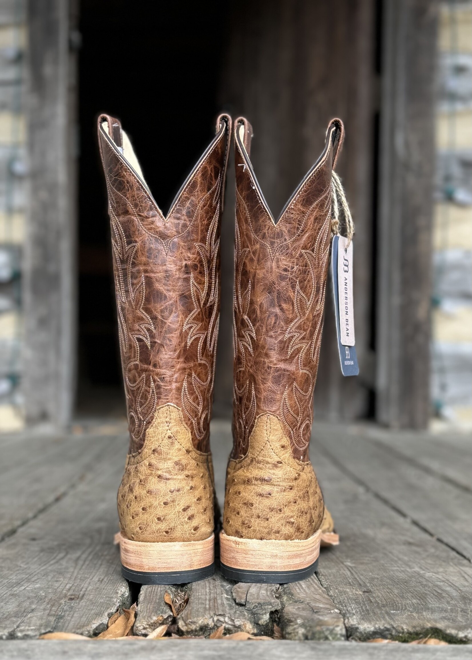 Anderson Bean Anderson Bean No. 337304 Terra Vintage Full Quill Ostrich Western Boot