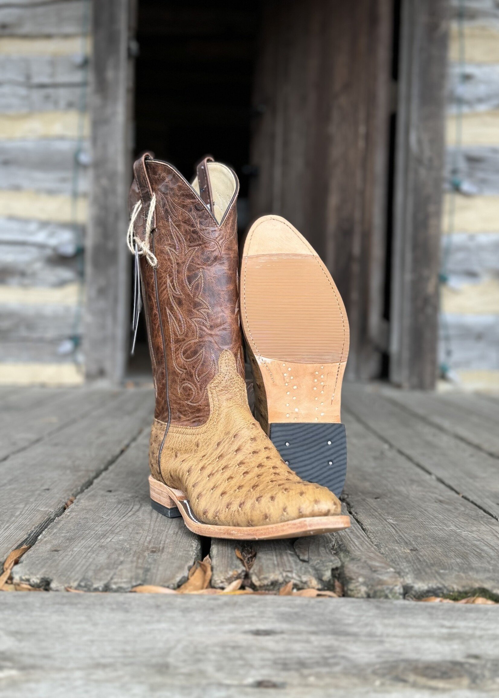 Anderson Bean Anderson Bean No. 337304 Terra Vintage Full Quill Ostrich Western Boot