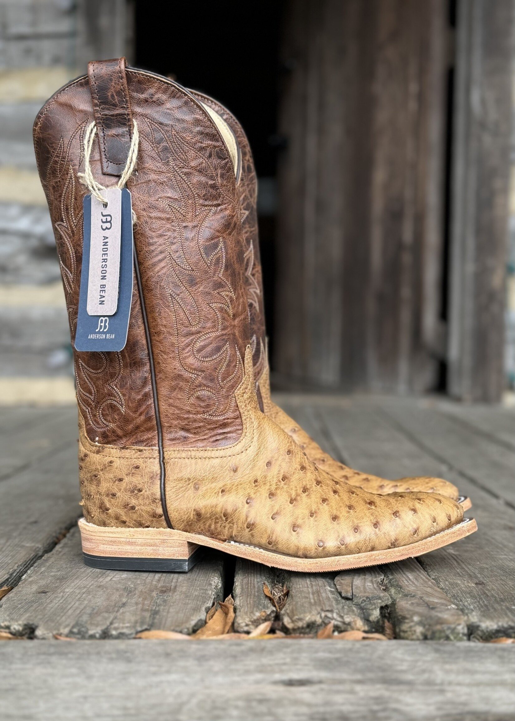 Anderson Bean Anderson Bean No. 337304 Terra Vintage Full Quill Ostrich Western Boot