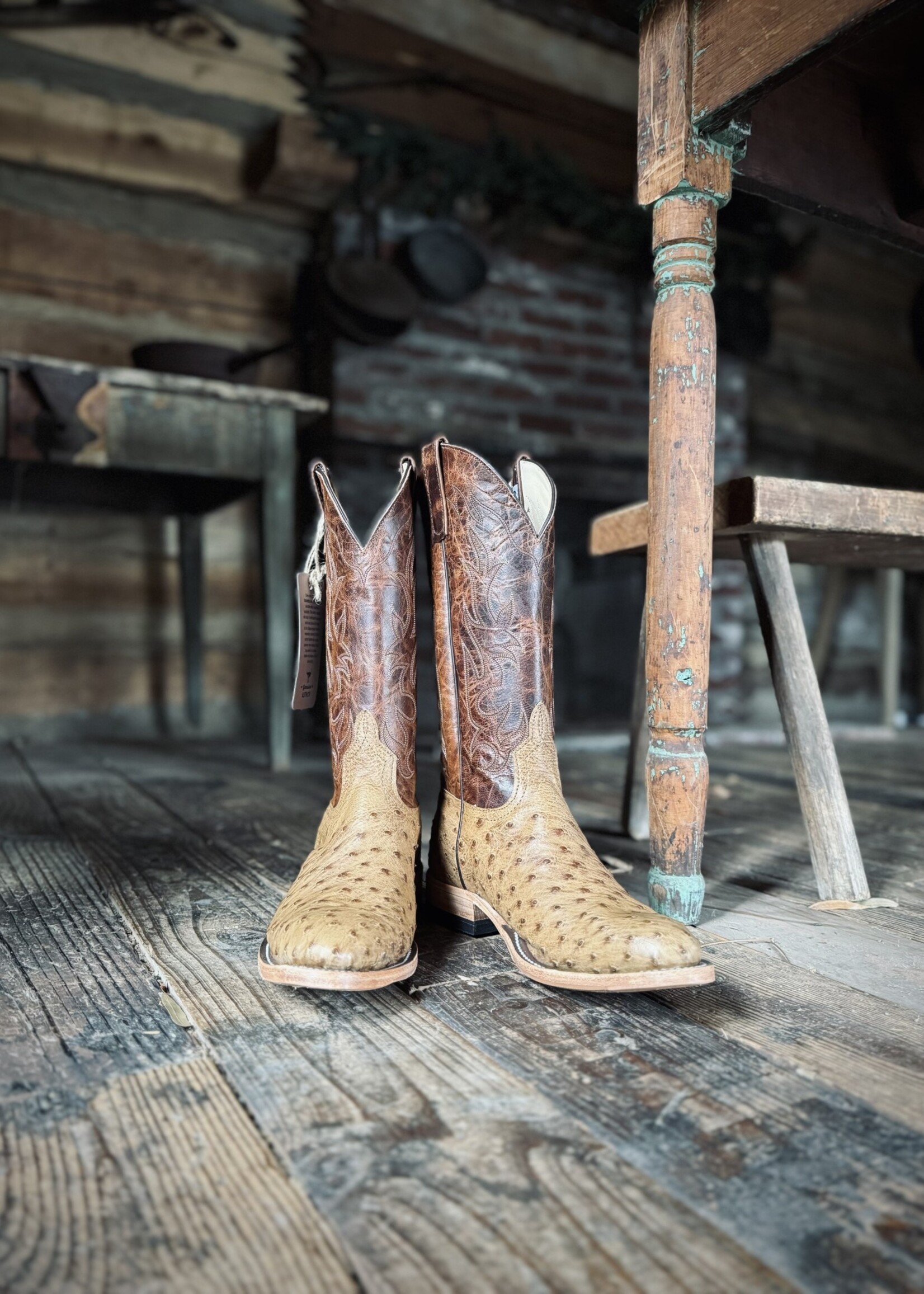 Anderson Bean Anderson Bean No. 337304 Terra Vintage Full Quill Ostrich Western Boot