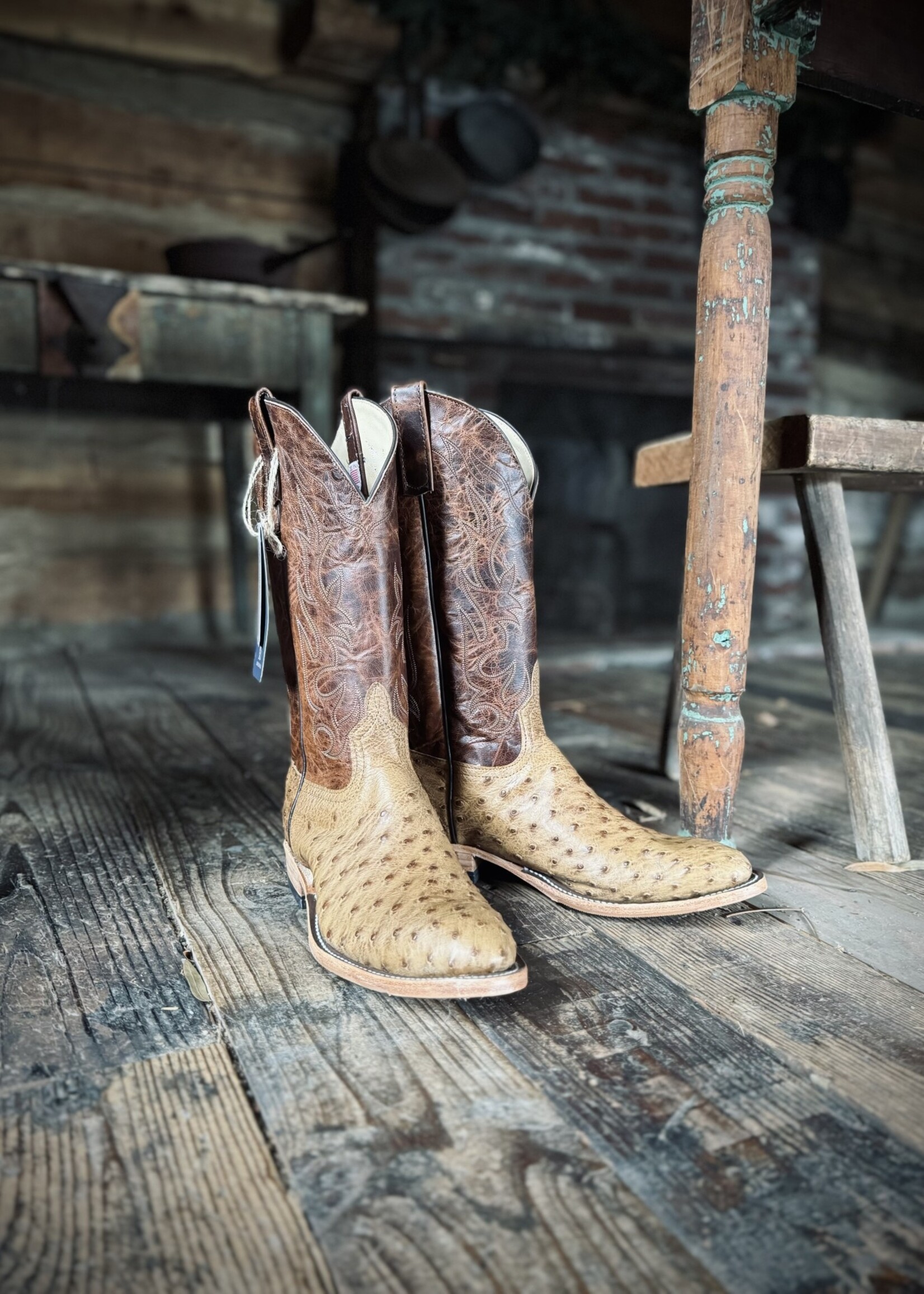 Anderson Bean Anderson Bean No. 337304 Terra Vintage Full Quill Ostrich Western Boot