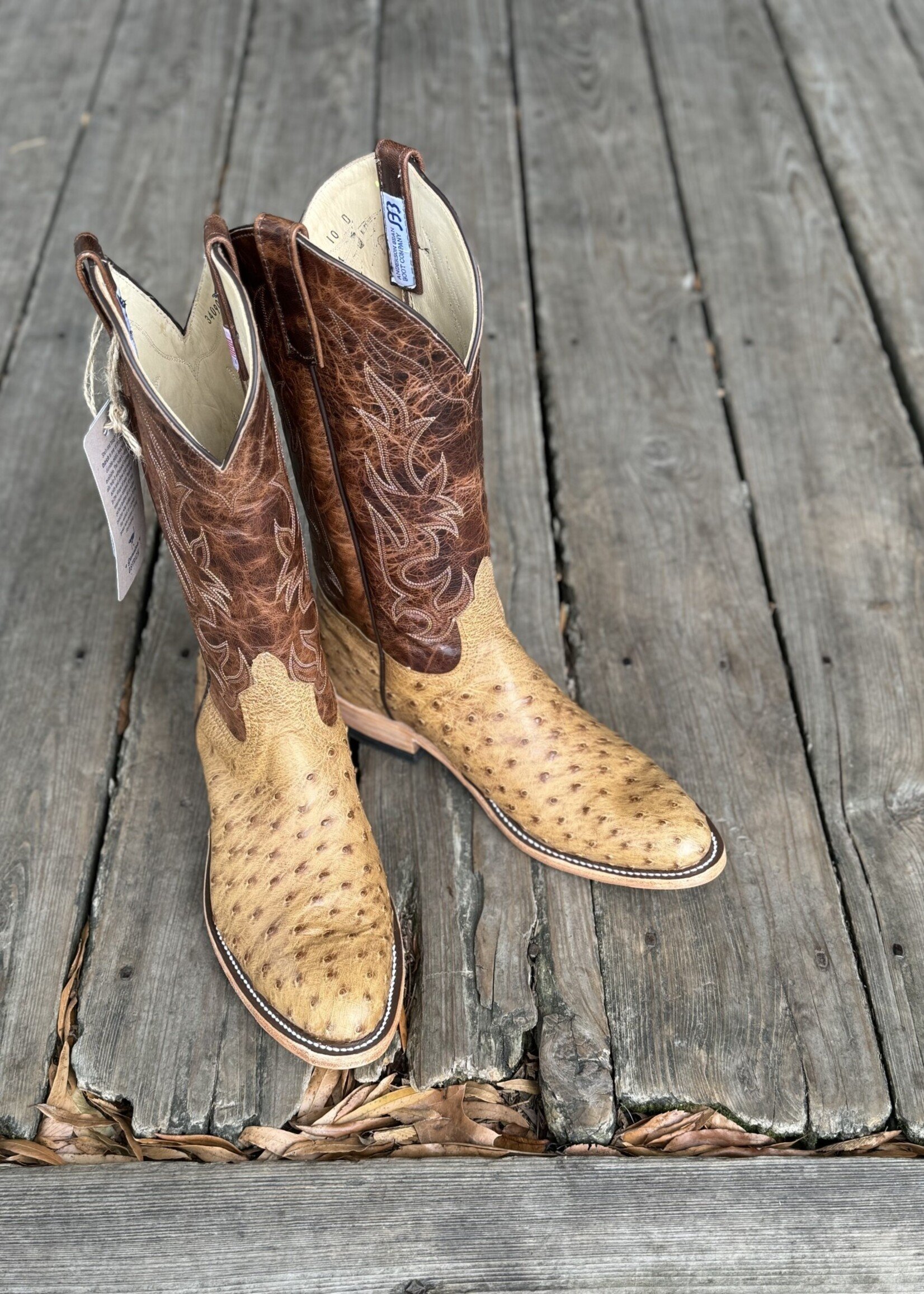 Anderson Bean Anderson Bean No. 337304 Terra Vintage Full Quill Ostrich Western Boot