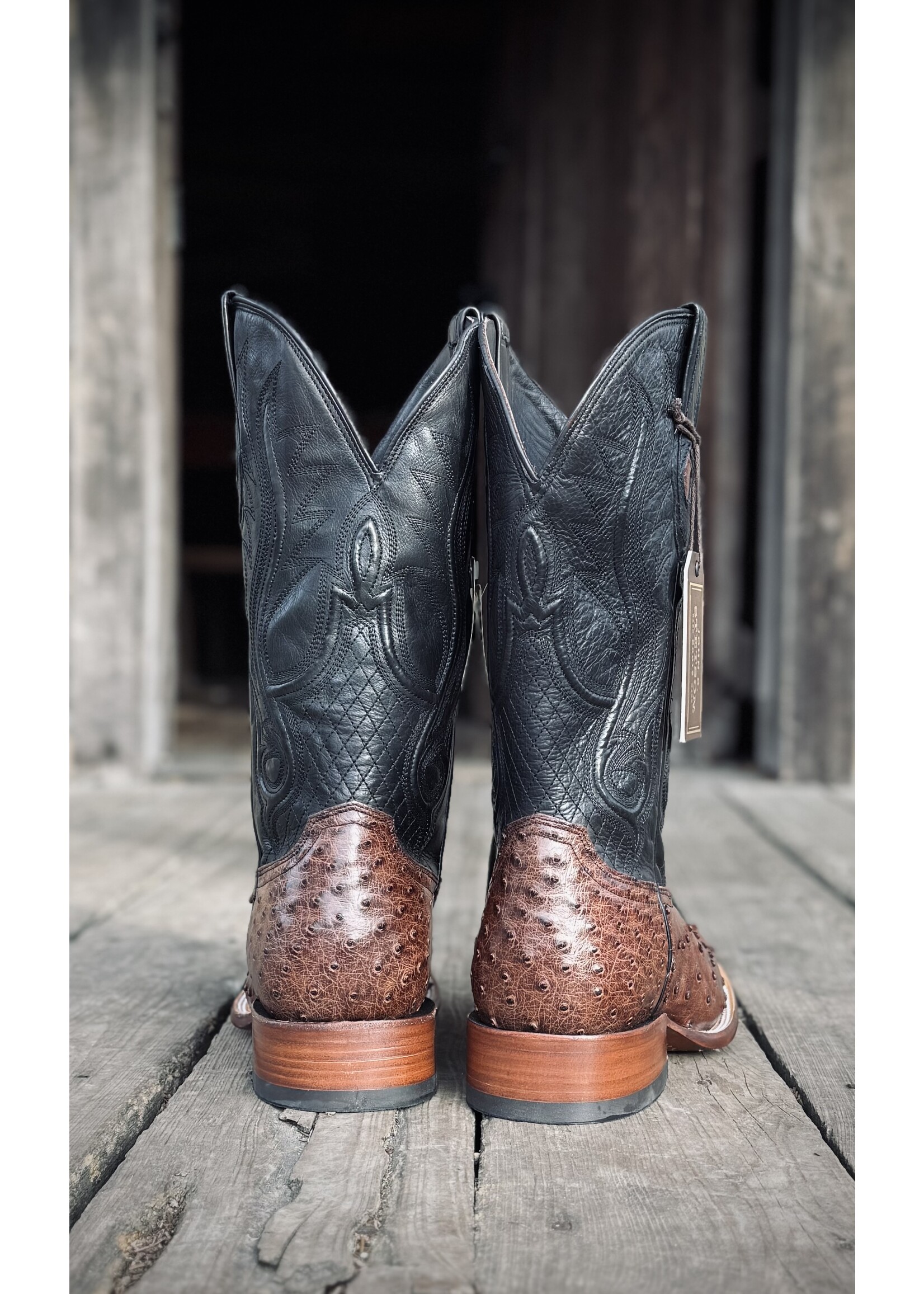 Stetson John B Stetson No. 12-020-1852-0500 Ozzy Nicotine Ostrich Western Boot