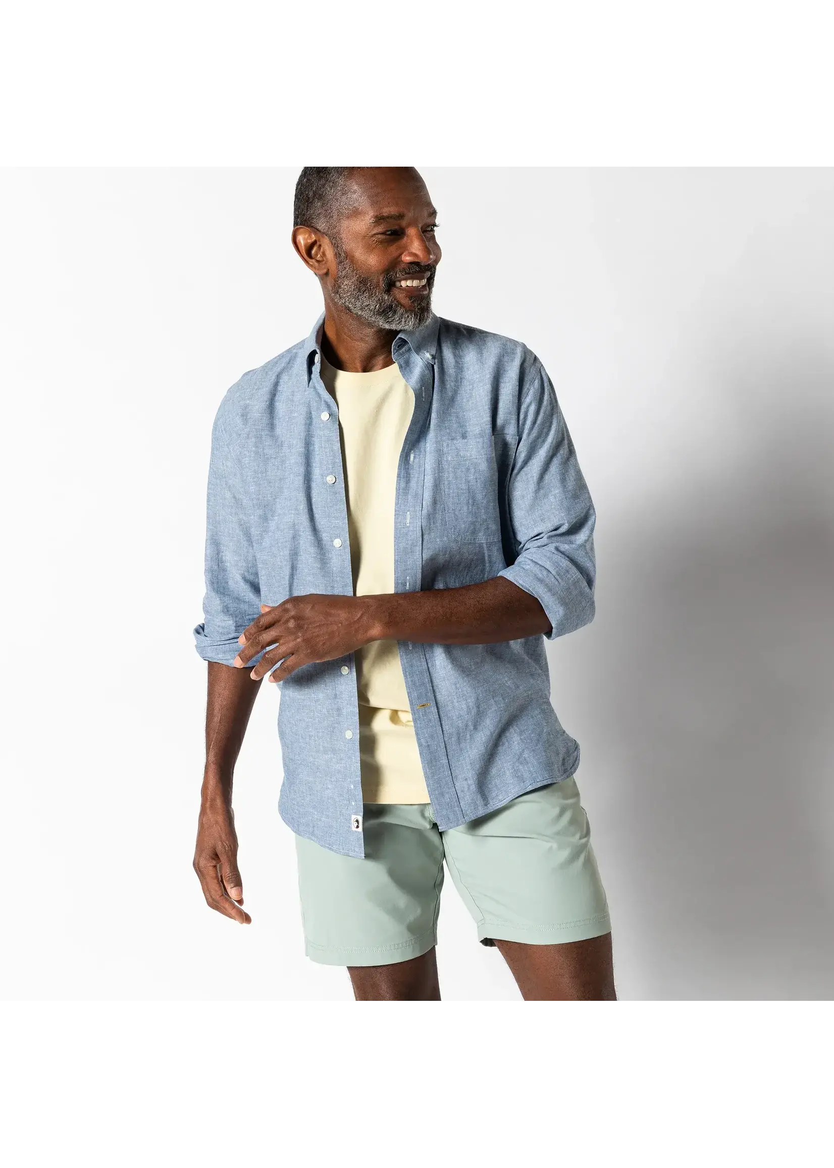 Duck Head Duck Head No. D11277 Linen Cotton Oxford Sport Shirt Wallace Solid