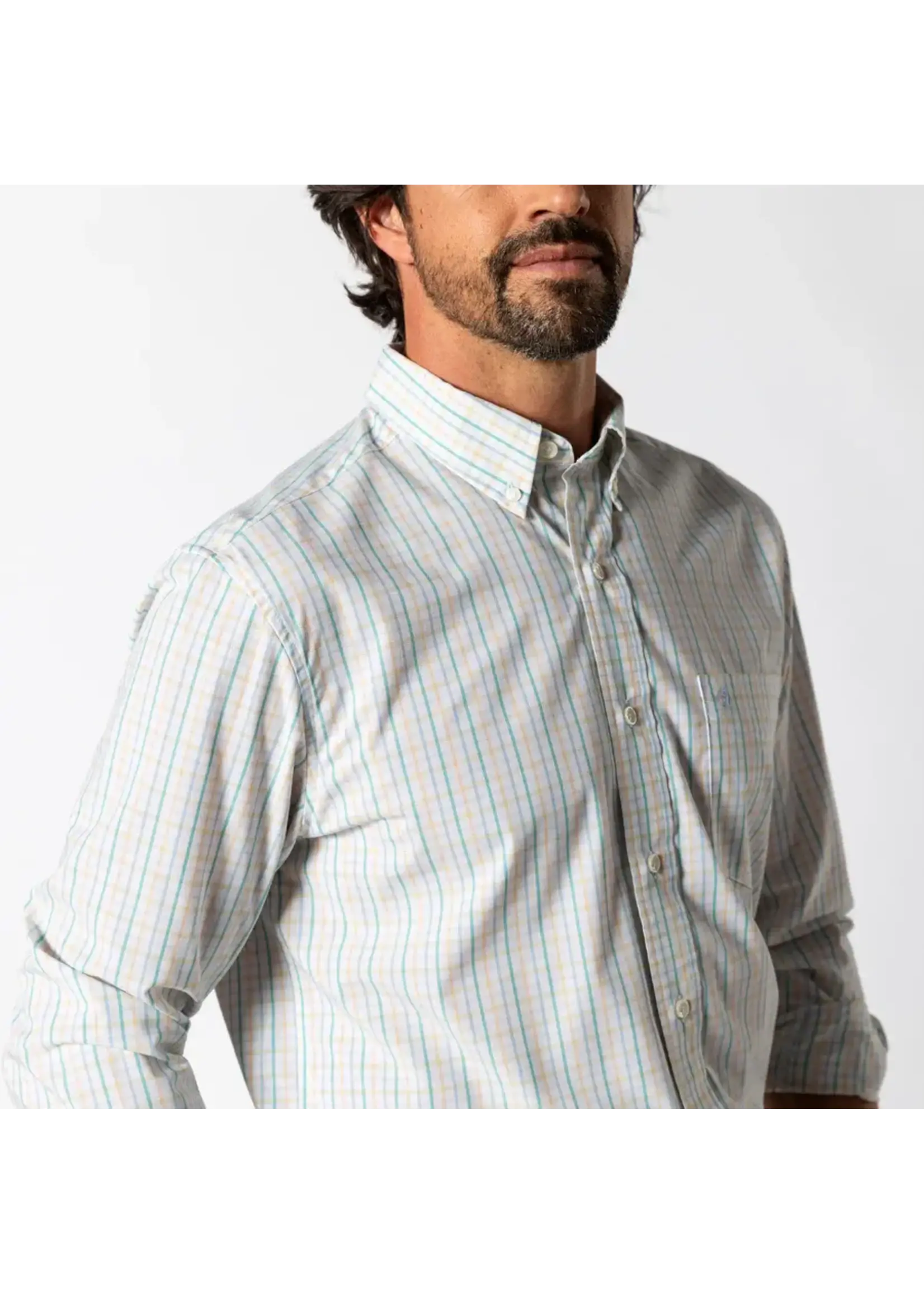 Duck Head Duck Head No. D11357 Mens Long Sleeve Gaston Plaid Performance Poplin