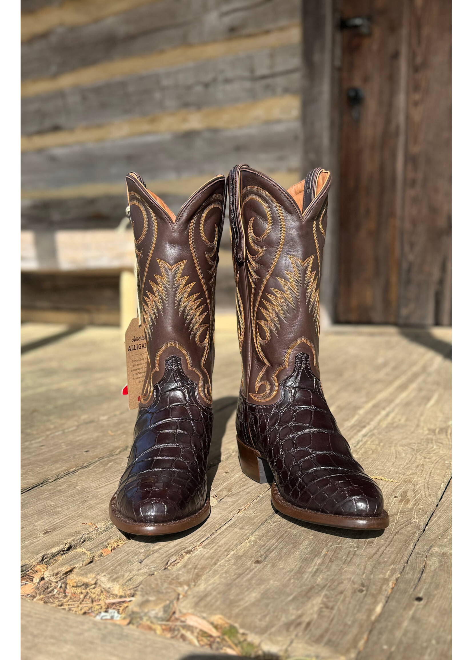 Hyer Hyer No. 100 Chocolate American Alligator Western Boots