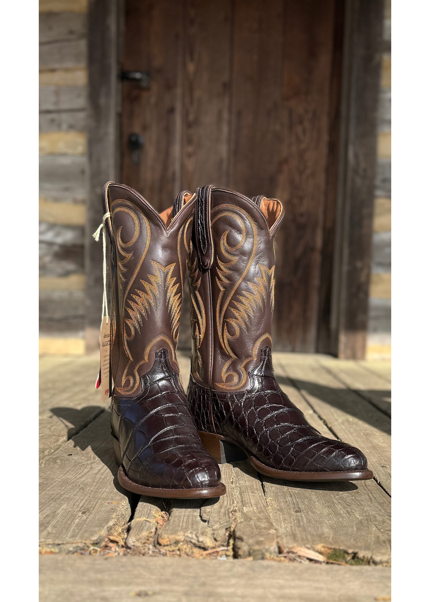 Hyer Hyer No. 100 Chocolate American Alligator Western Boots