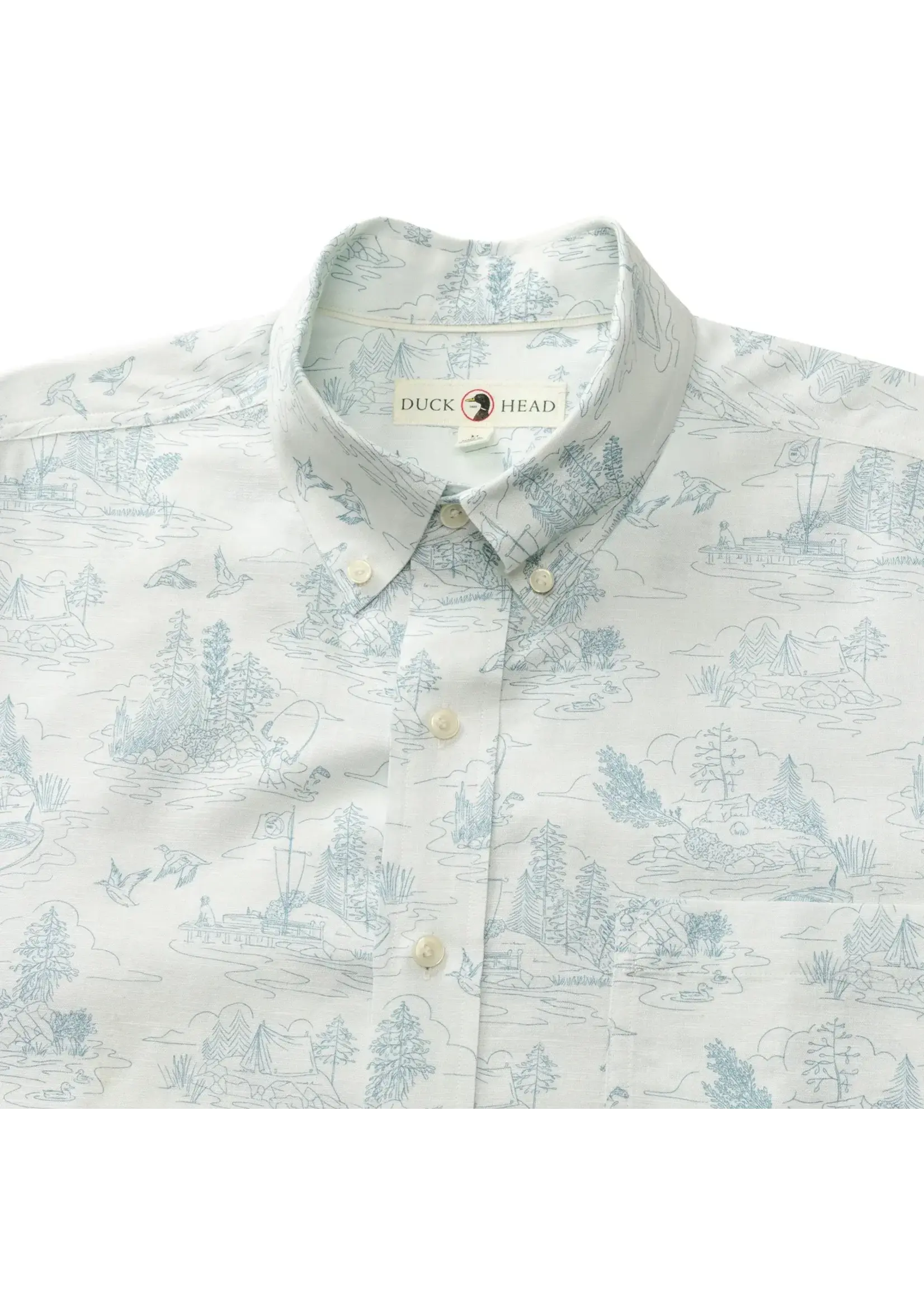 Duck Head Duck Head No. D11400 Linen Cotton Oxford Sport Shirt Lakeview Toile