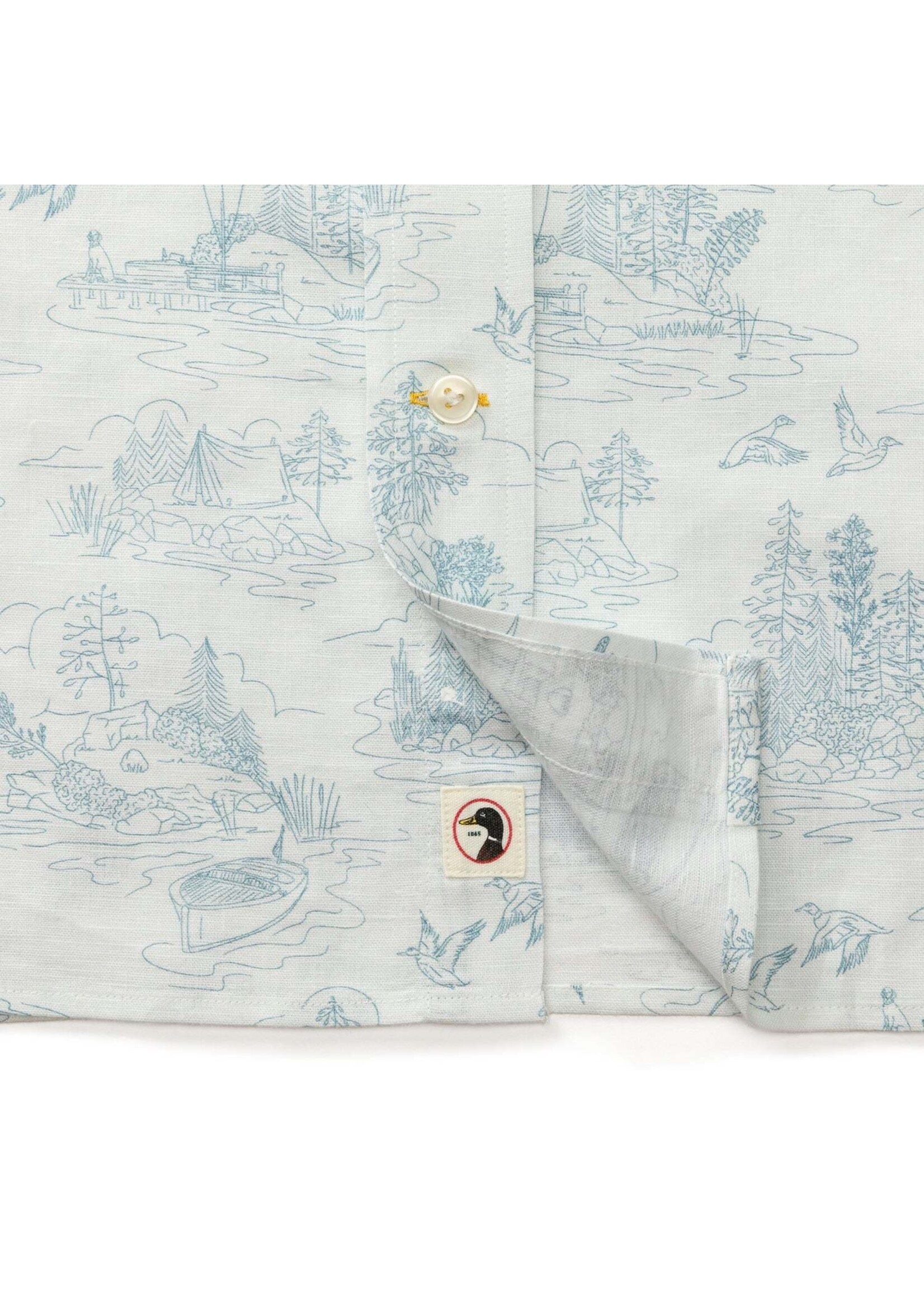 Duck Head Duck Head No. D11400 Linen Cotton Oxford Sport Shirt Lakeview Toile