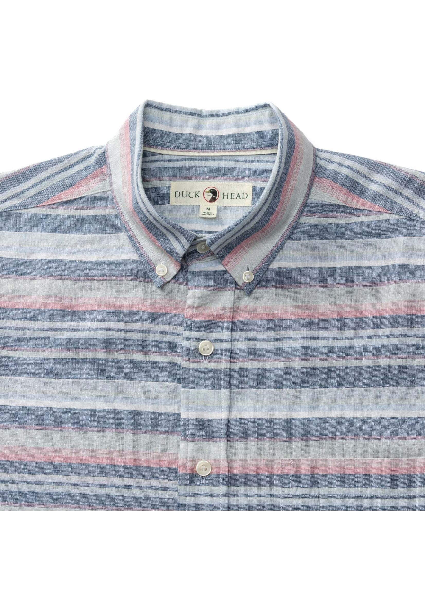 Duck Head Duck Head No. D11405 Linen Cotton Oxford Sport Shirt Gardner Stripe