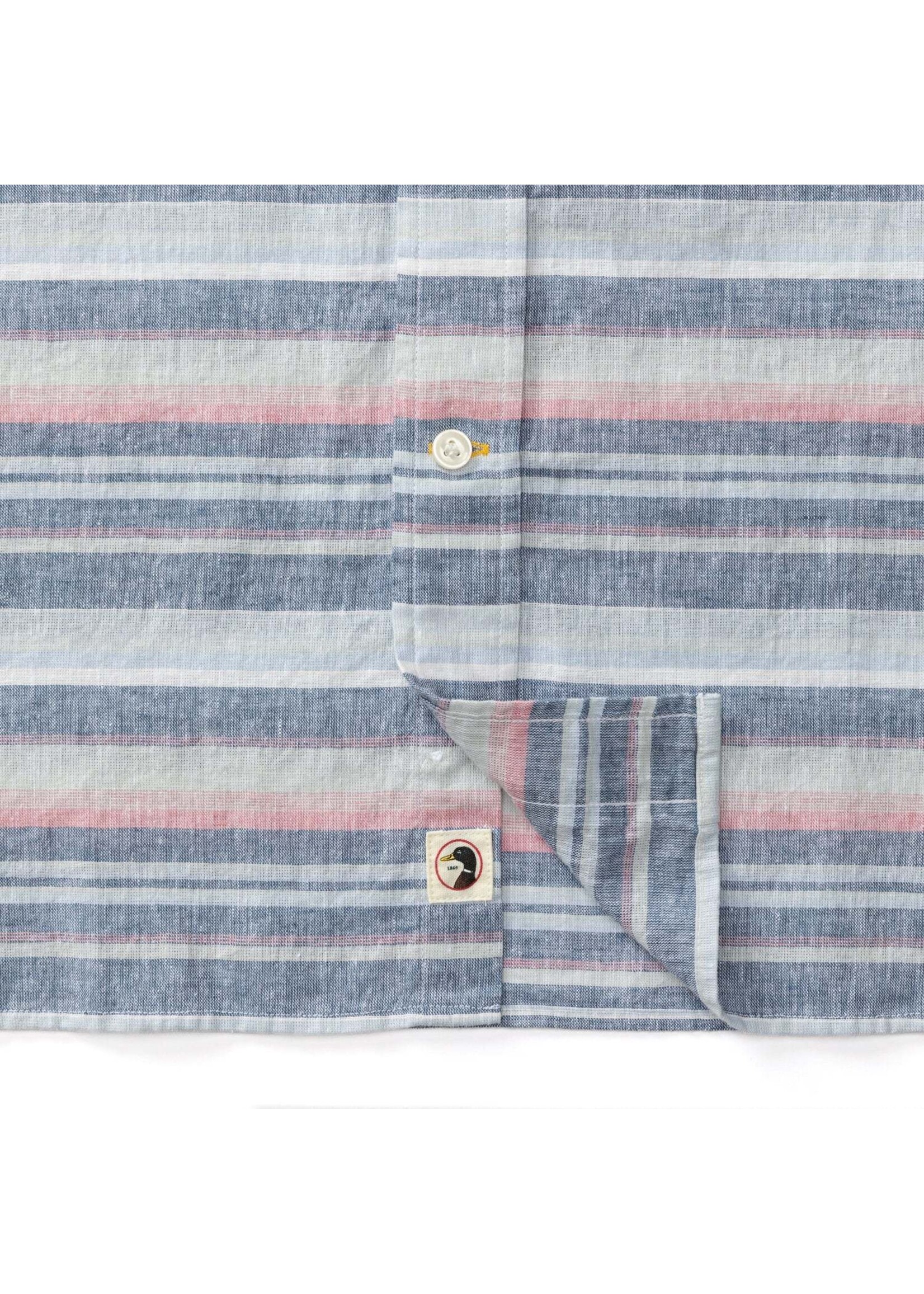 Duck Head Duck Head No. D11405 Linen Cotton Oxford Sport Shirt Gardner Stripe