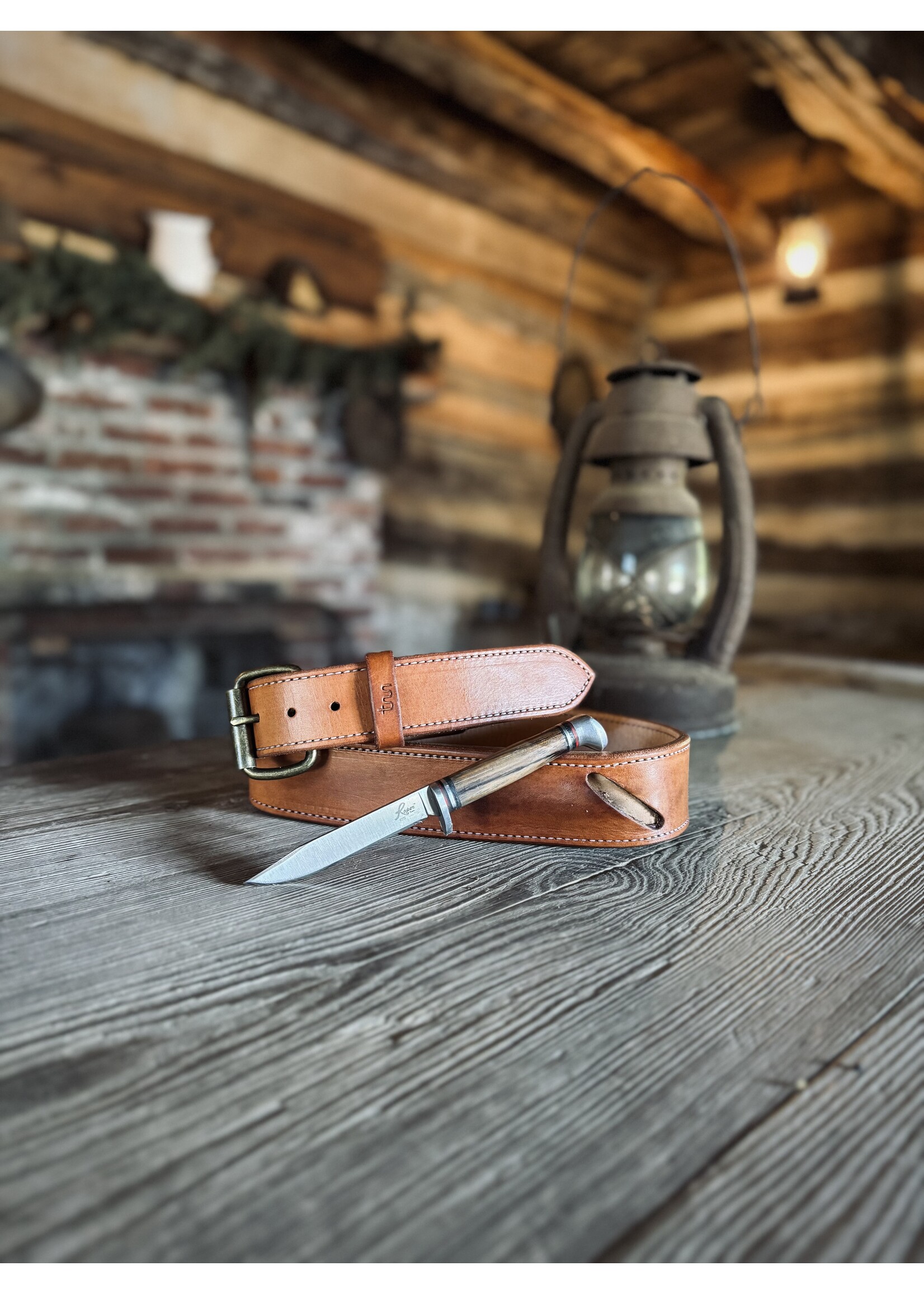 Moss Saddle Shop Hewlett & Dunn X Moss Saddle Shop   Saddle Leather Knife Belt