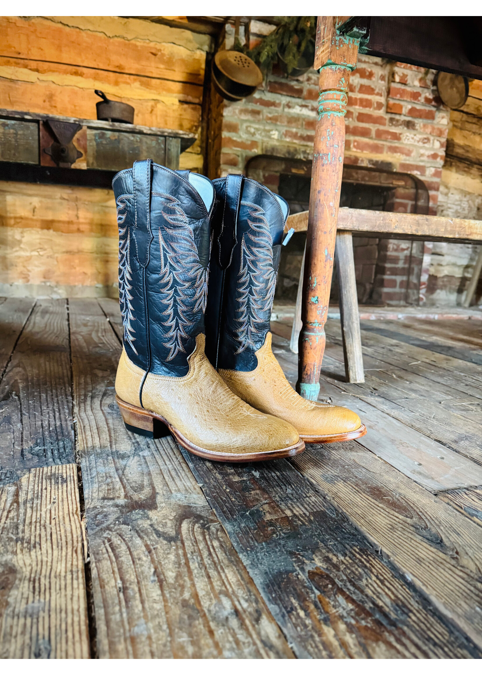 Cowtown Cowtown No. U87 Round Toe Tan Smooth Ostrich Cowboy Boot