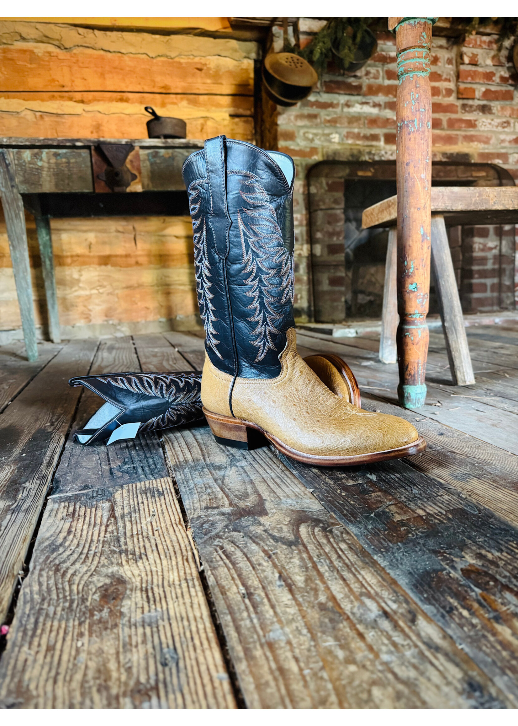 Cowtown Cowtown No. U87 Round Toe Tan Smooth Ostrich Cowboy Boot