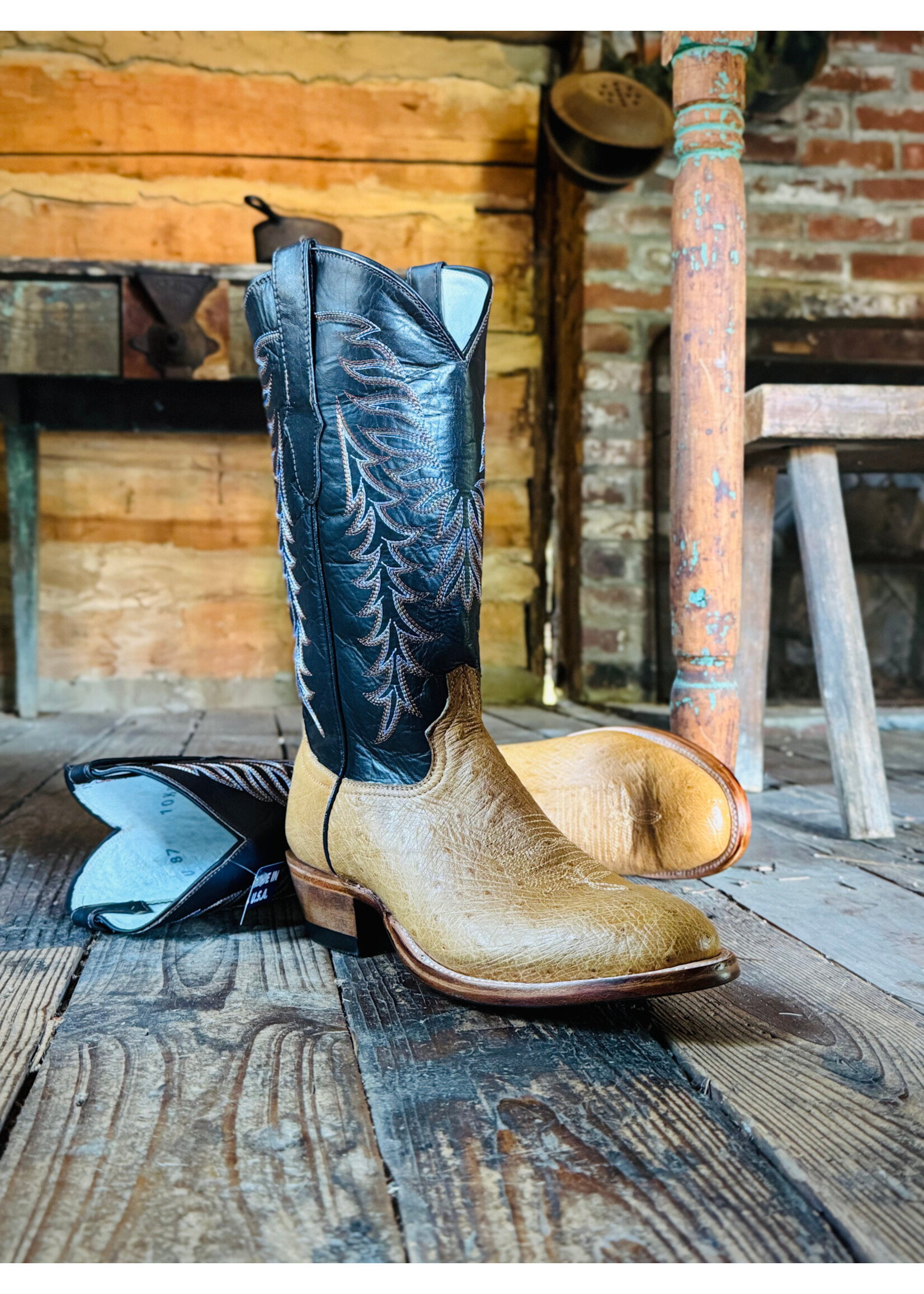 Cowtown Cowtown No. U87 Round Toe Tan Smooth Ostrich Cowboy Boot