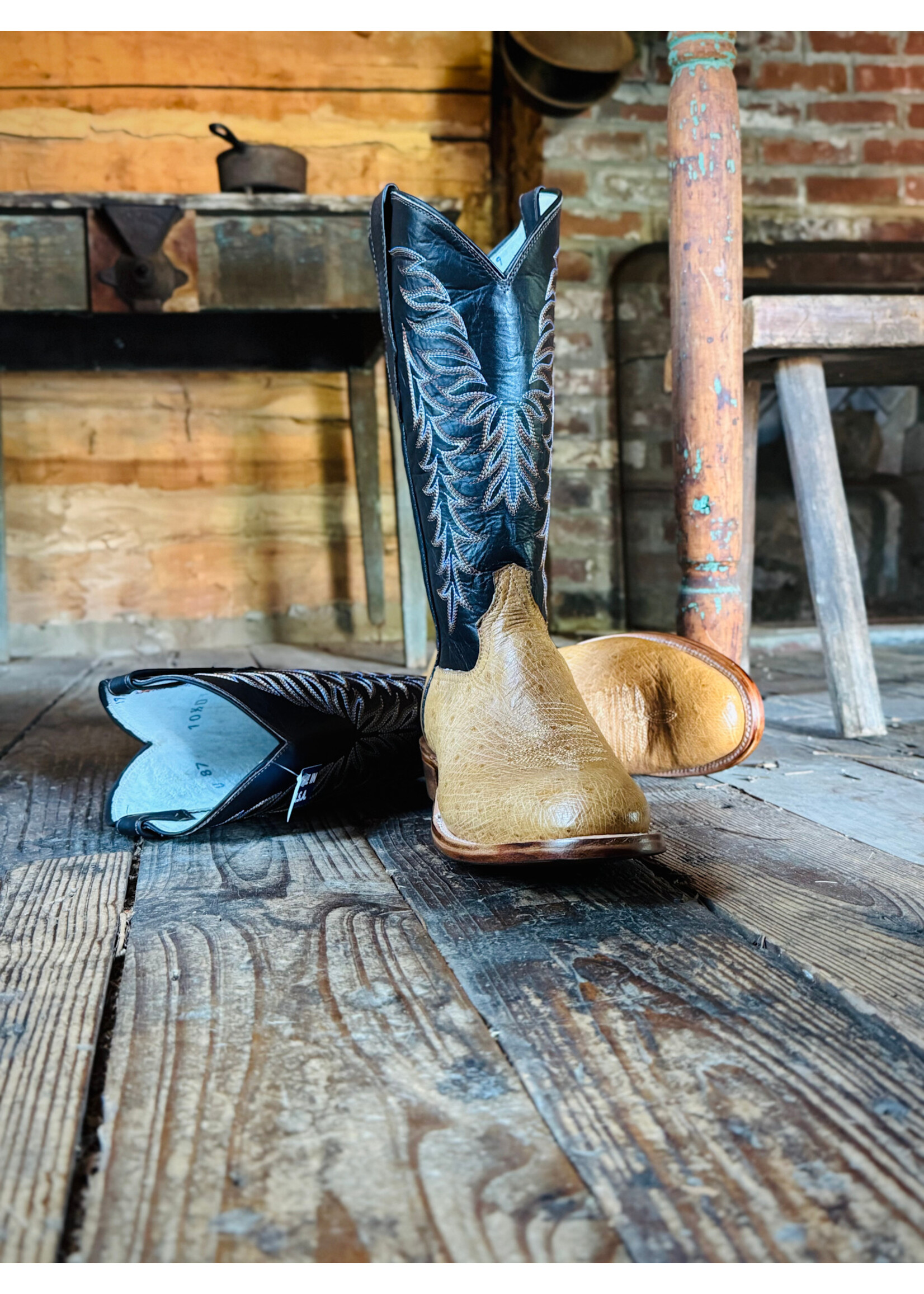 Cowtown Cowtown No. U87 Round Toe Tan Smooth Ostrich Cowboy Boot