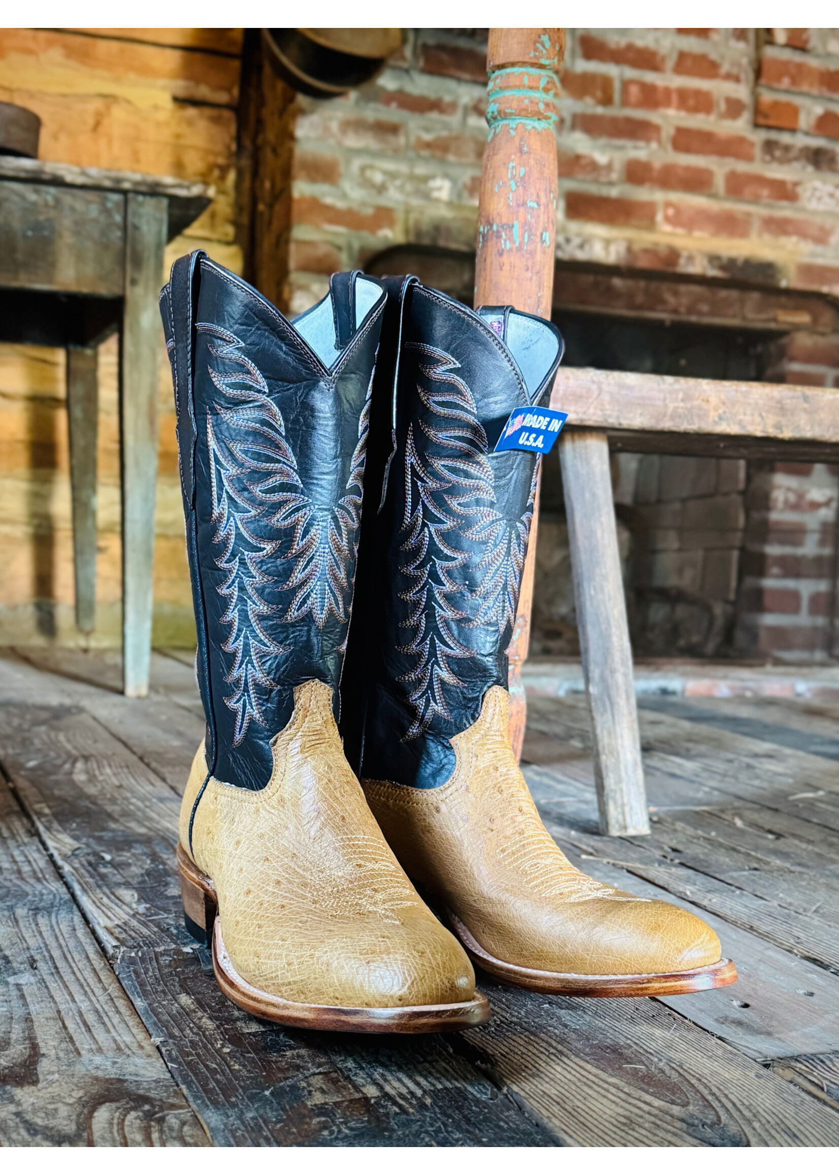 Cowtown Cowtown No. U87 Round Toe Tan Smooth Ostrich Cowboy Boot