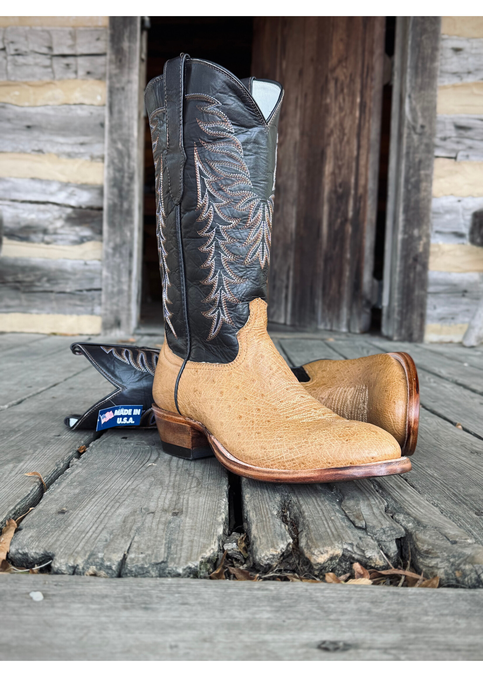 Cowtown Cowtown No. U87 Round Toe Tan Smooth Ostrich Cowboy Boot