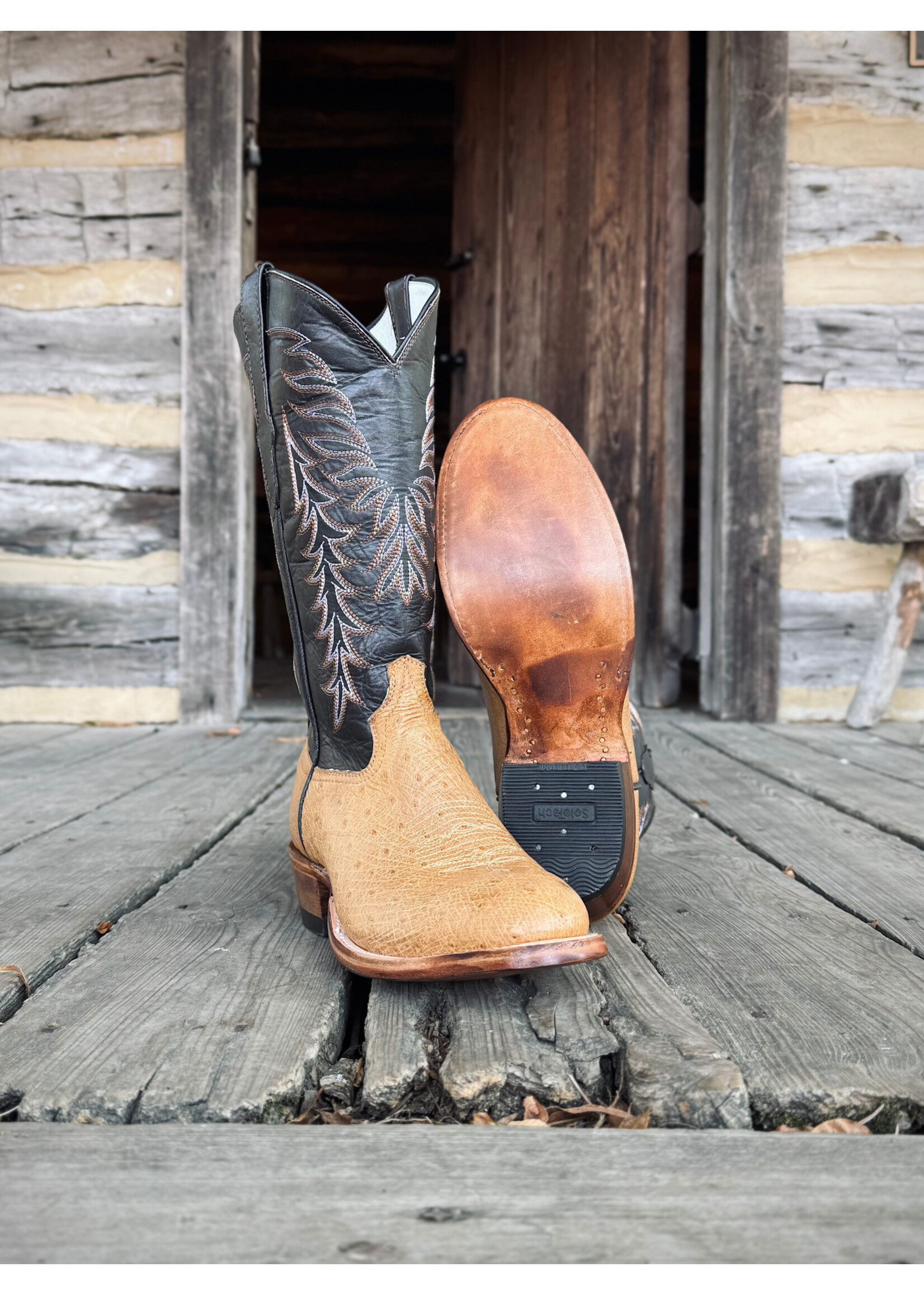 Cowtown Cowtown No. U87 Round Toe Tan Smooth Ostrich Cowboy Boot