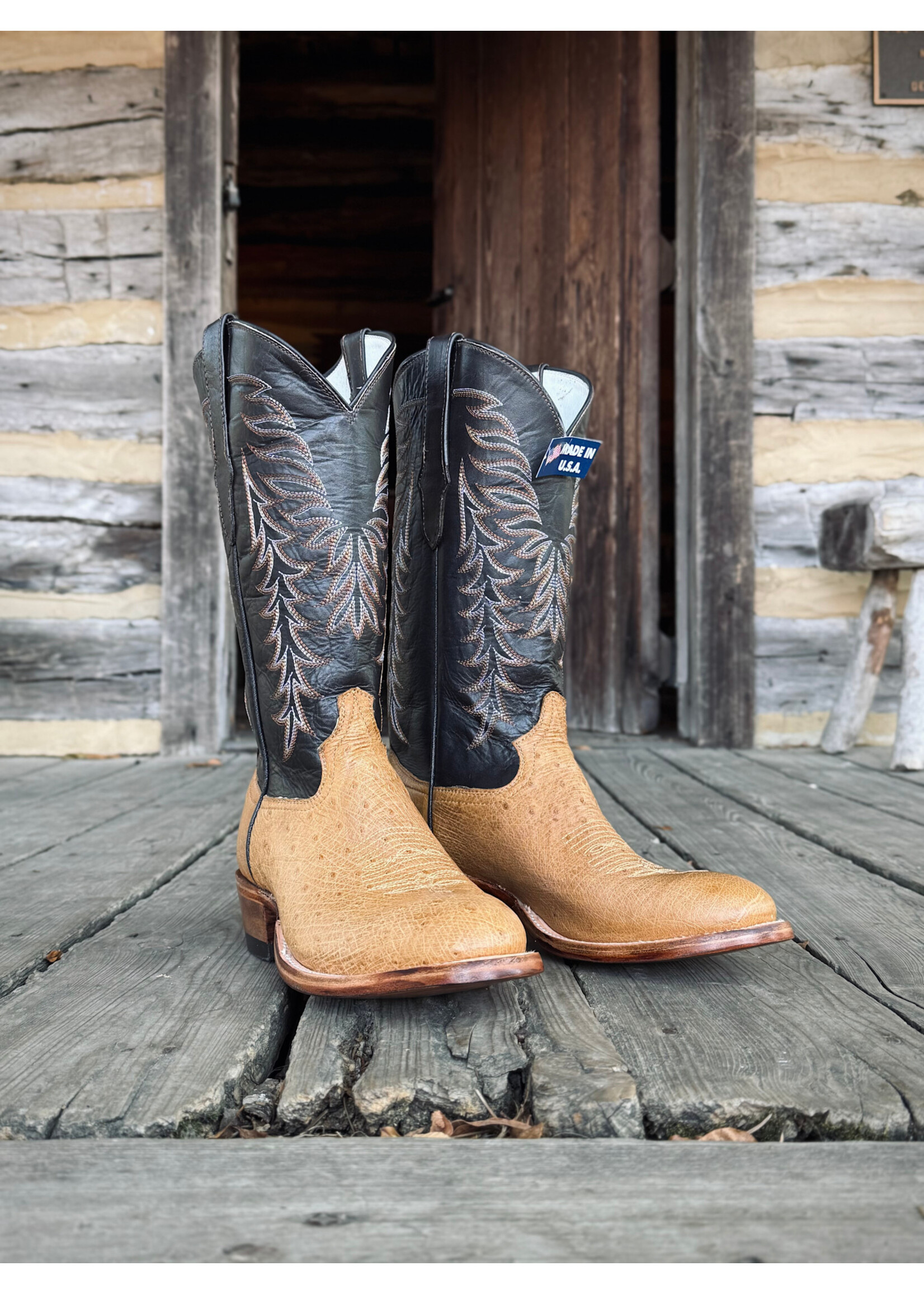 Cowtown Cowtown No. U87 Round Toe Tan Smooth Ostrich Cowboy Boot