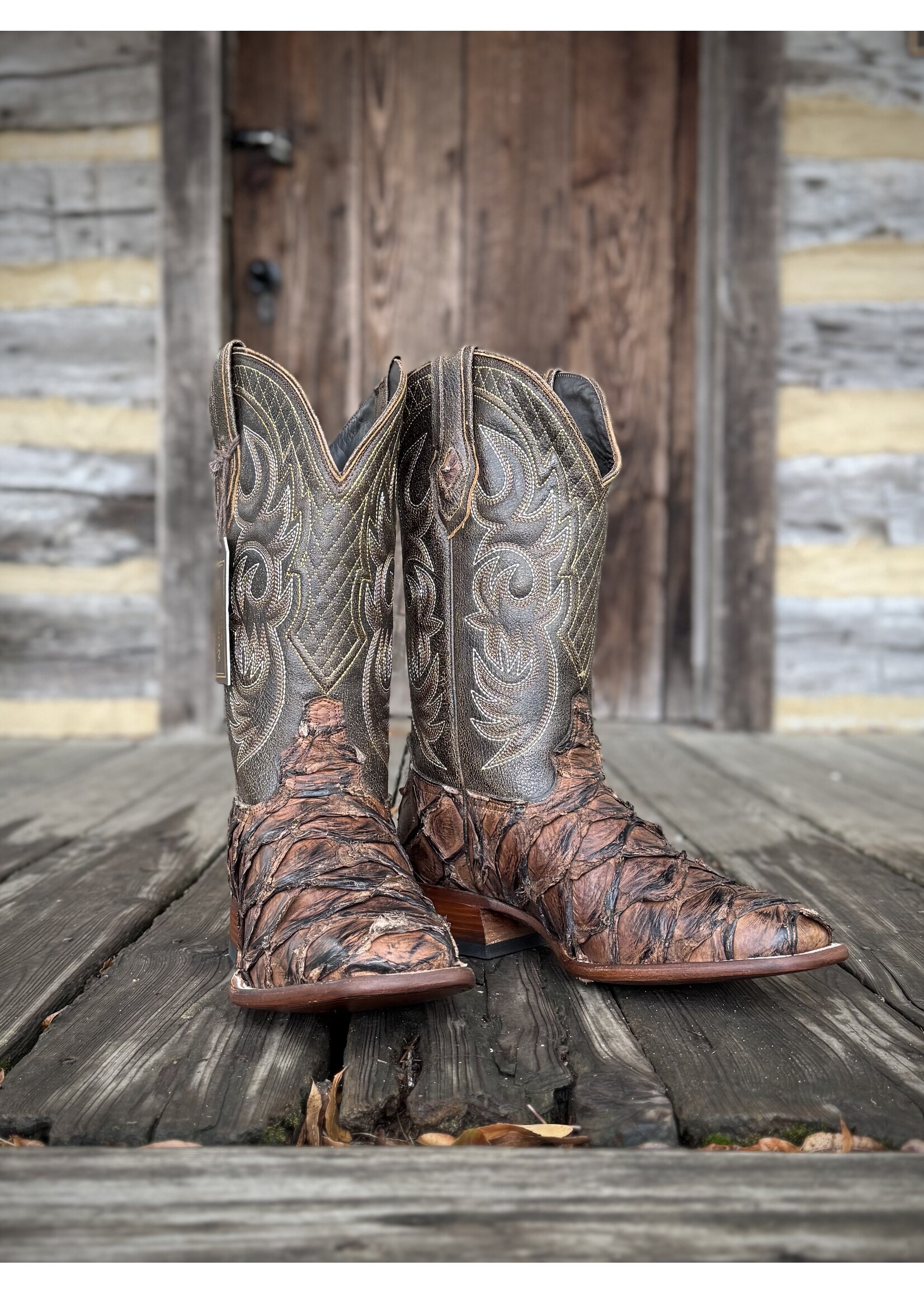 Stetson John B Stetson No. 12-020-1852-0600 Nicotine Amazon Pirarucu Boots