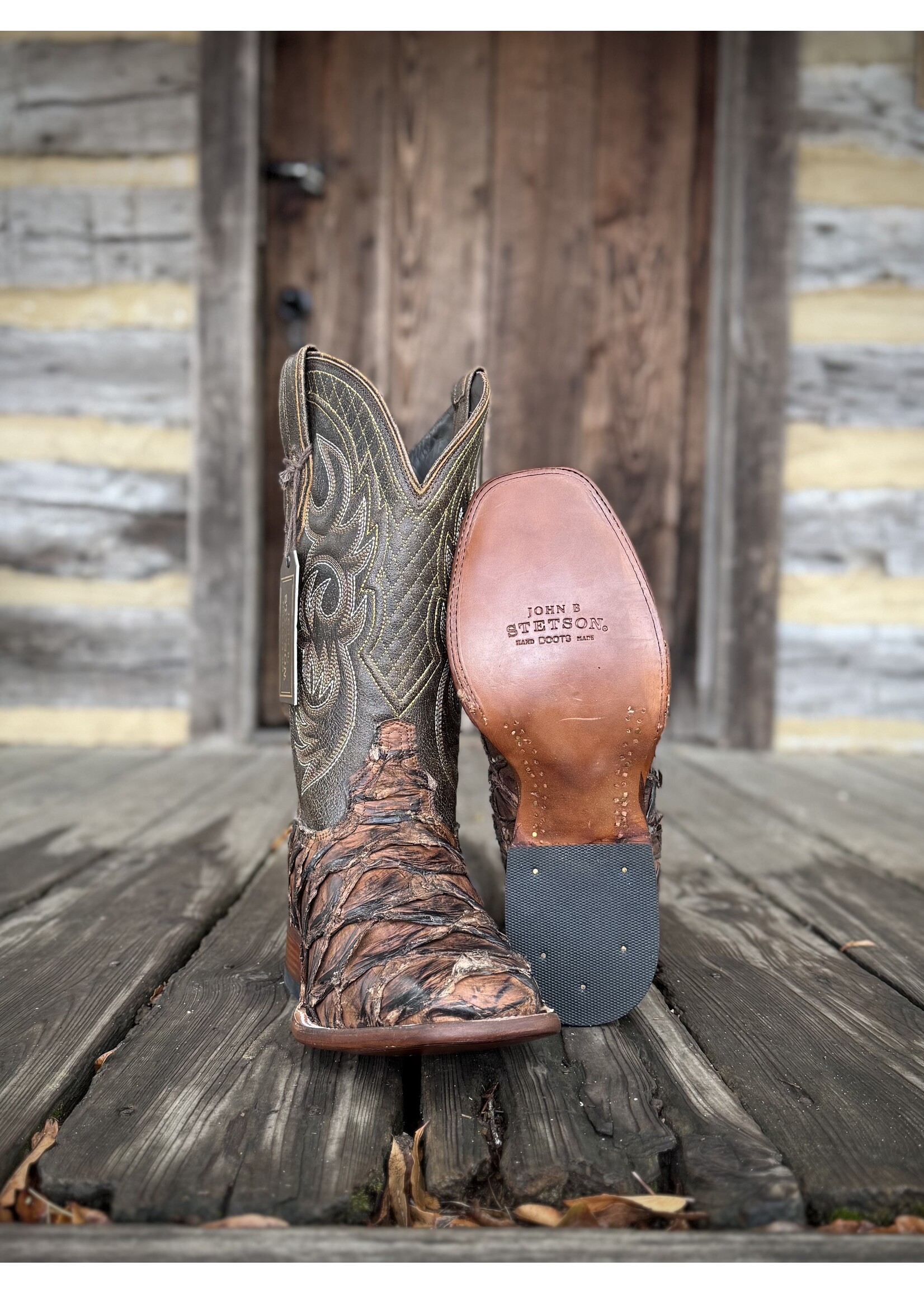 Stetson John B Stetson No. 12-020-1852-0600 Nicotine Amazon Pirarucu Boots