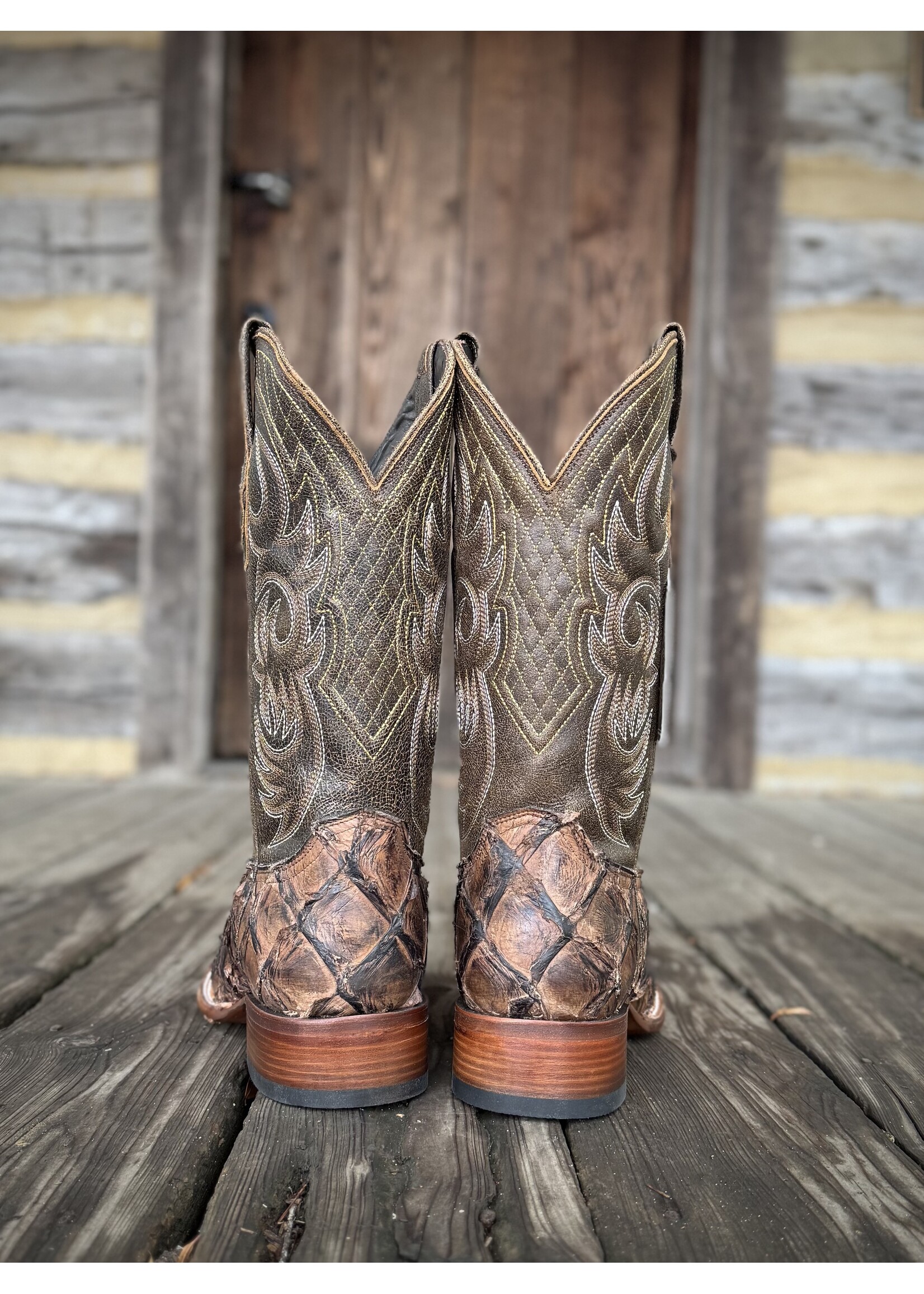 Stetson John B Stetson No. 12-020-1852-0600 Nicotine Amazon Pirarucu Boots