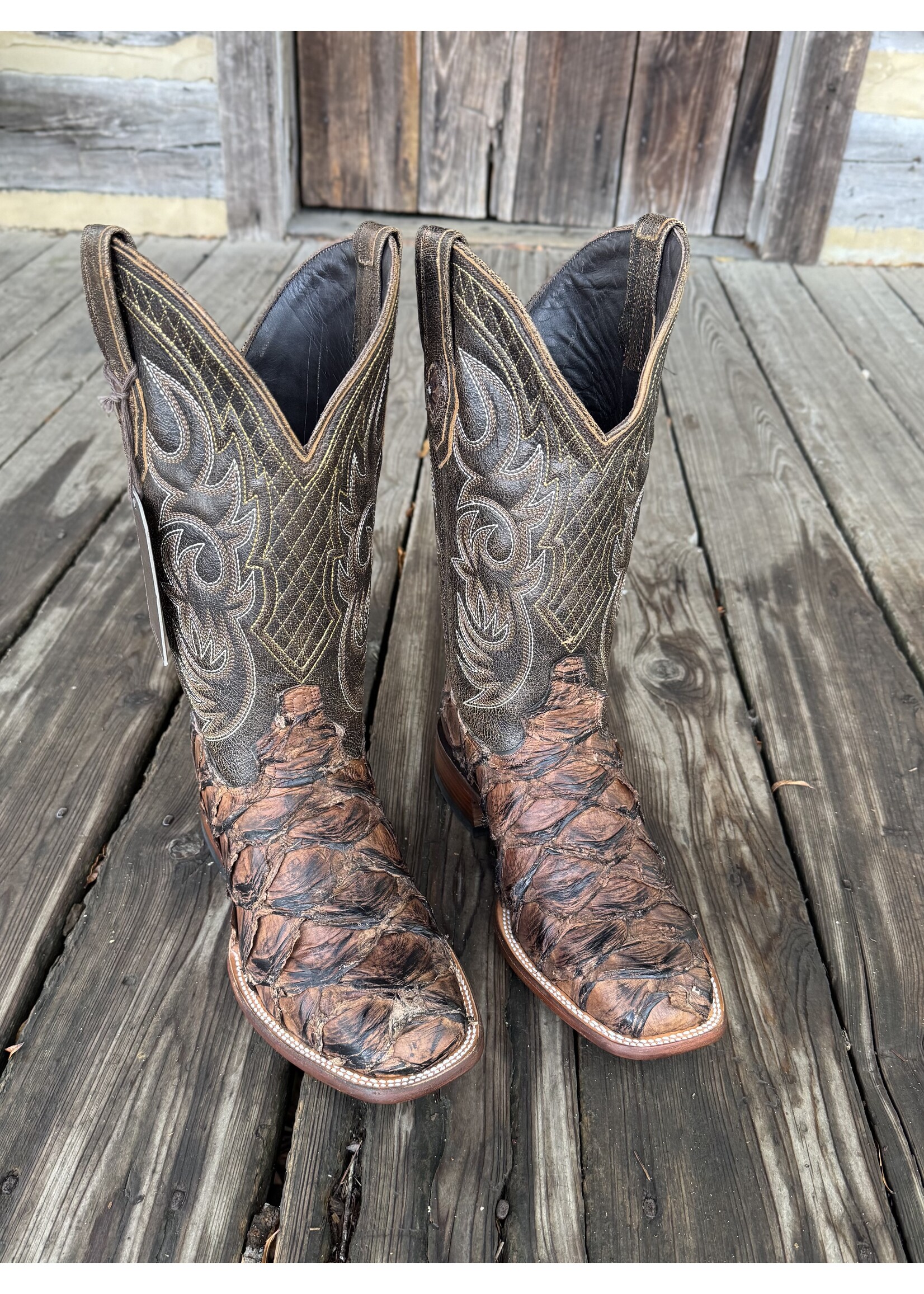 Stetson John B Stetson No. 12-020-1852-0600 Nicotine Amazon Pirarucu Boots