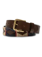 Duck Head Duck Head No. D81123 Navy Woven Leather Polo Belt
