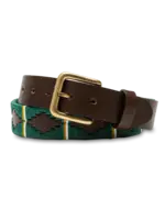 Duck Head Duck Head No. D81124 Forest Green Woven Leather Polo Belt