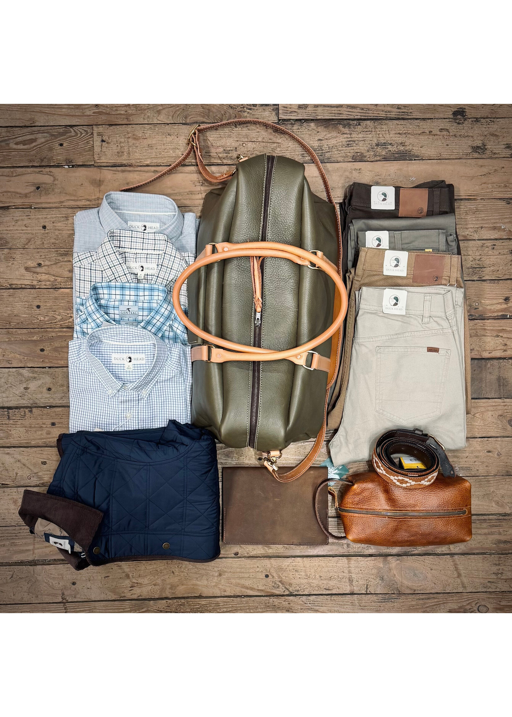 Hewlett & Dunn Hewlett & Dunn x Moss Saddle Shop Leather Weekender Bag