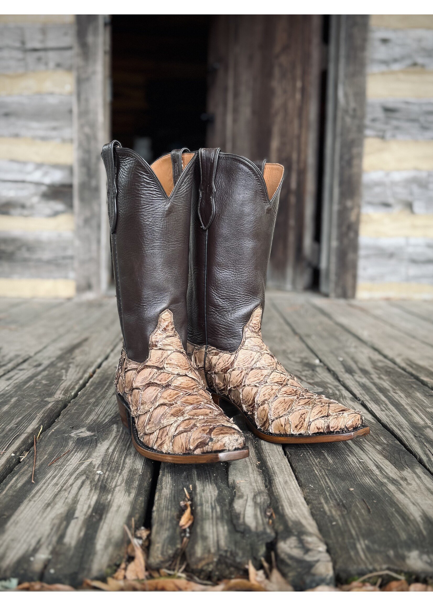 Hewlett & Dunn Hewlett & Dunn Handmade Pirarucu Cowboy Boots 10.5