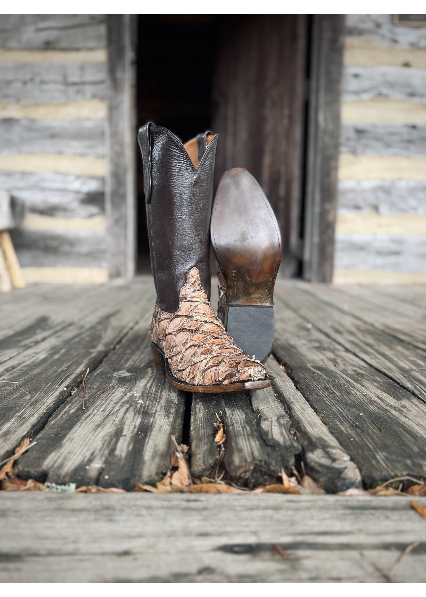 Hewlett & Dunn Hewlett & Dunn Handmade Pirarucu Cowboy Boots 10.5