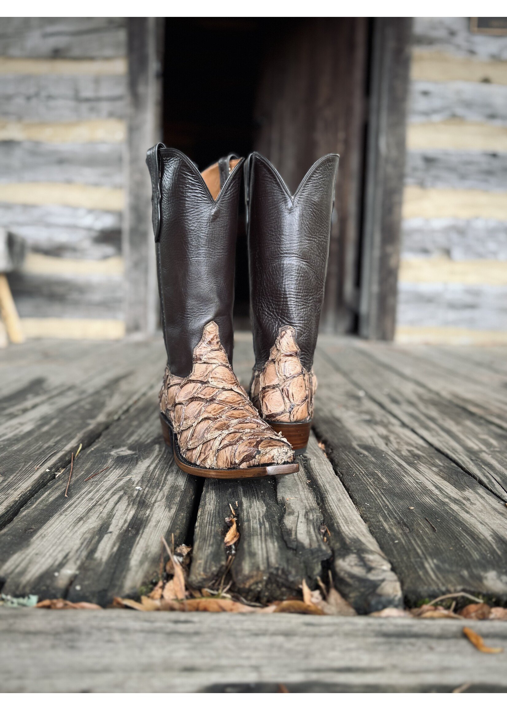 Hewlett & Dunn Hewlett & Dunn Handmade Pirarucu Cowboy Boots 10.5