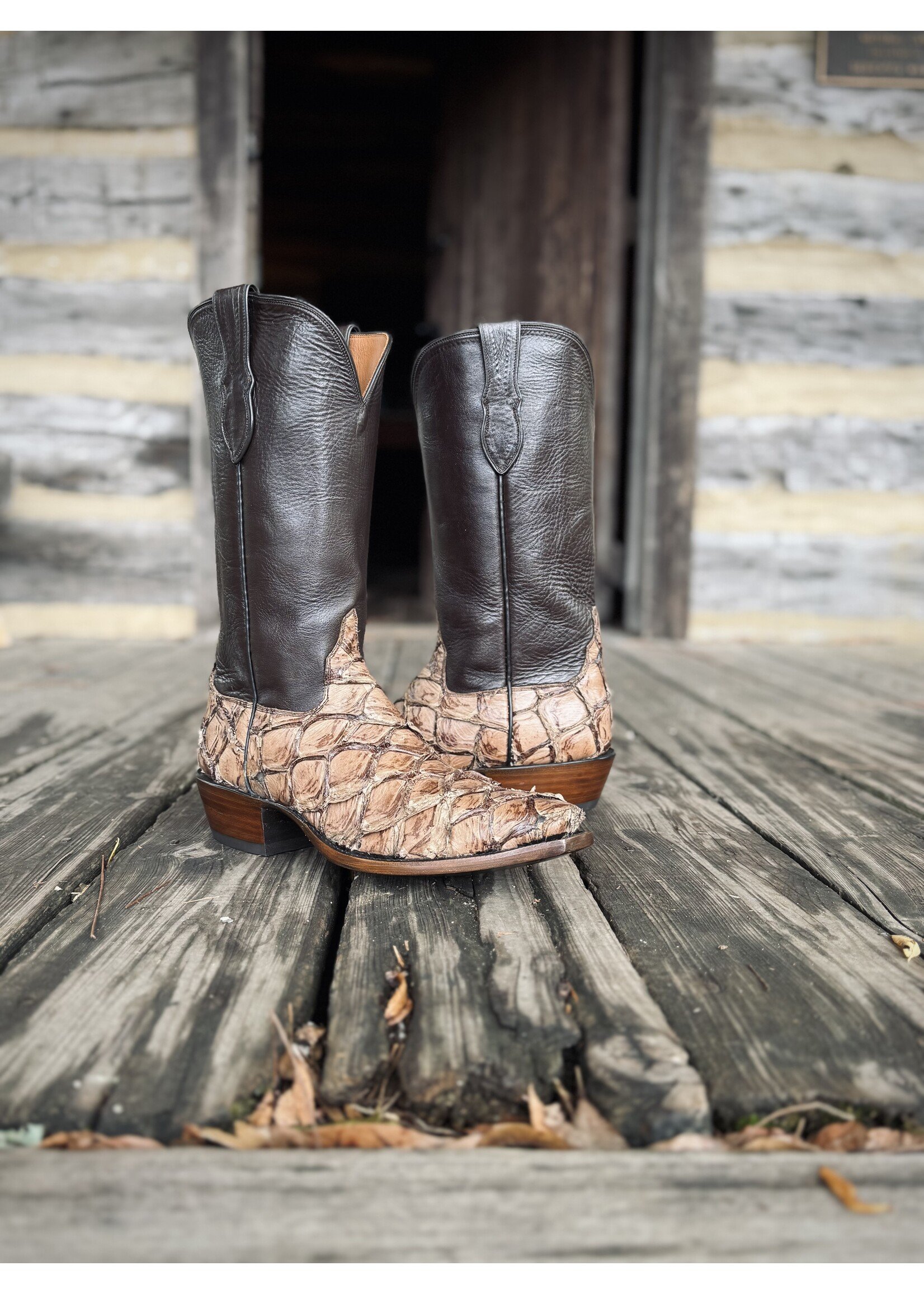 Hewlett & Dunn Hewlett & Dunn Handmade Pirarucu Cowboy Boots 10.5