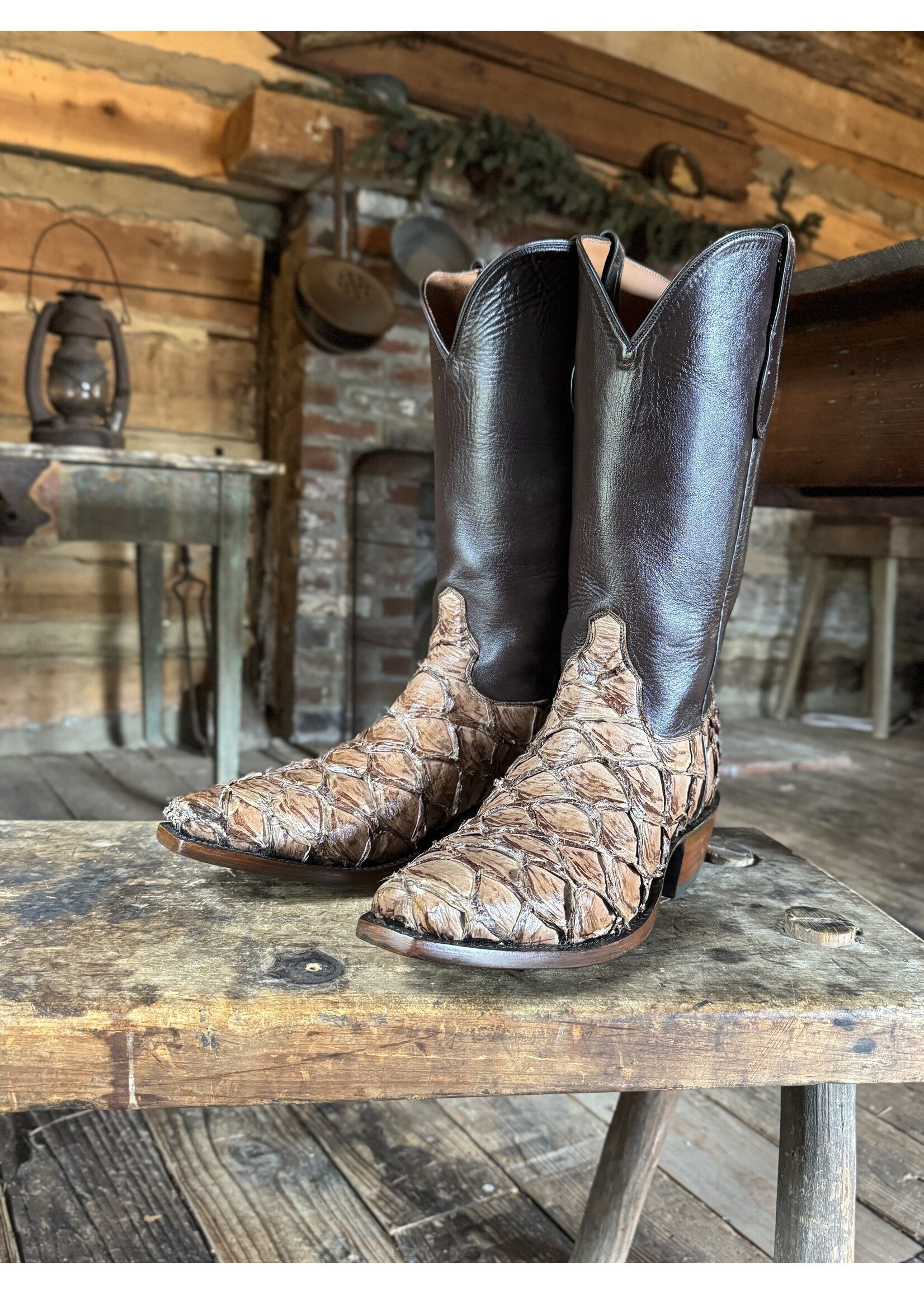 Hewlett & Dunn Hewlett & Dunn Handmade Pirarucu Cowboy Boots 10.5