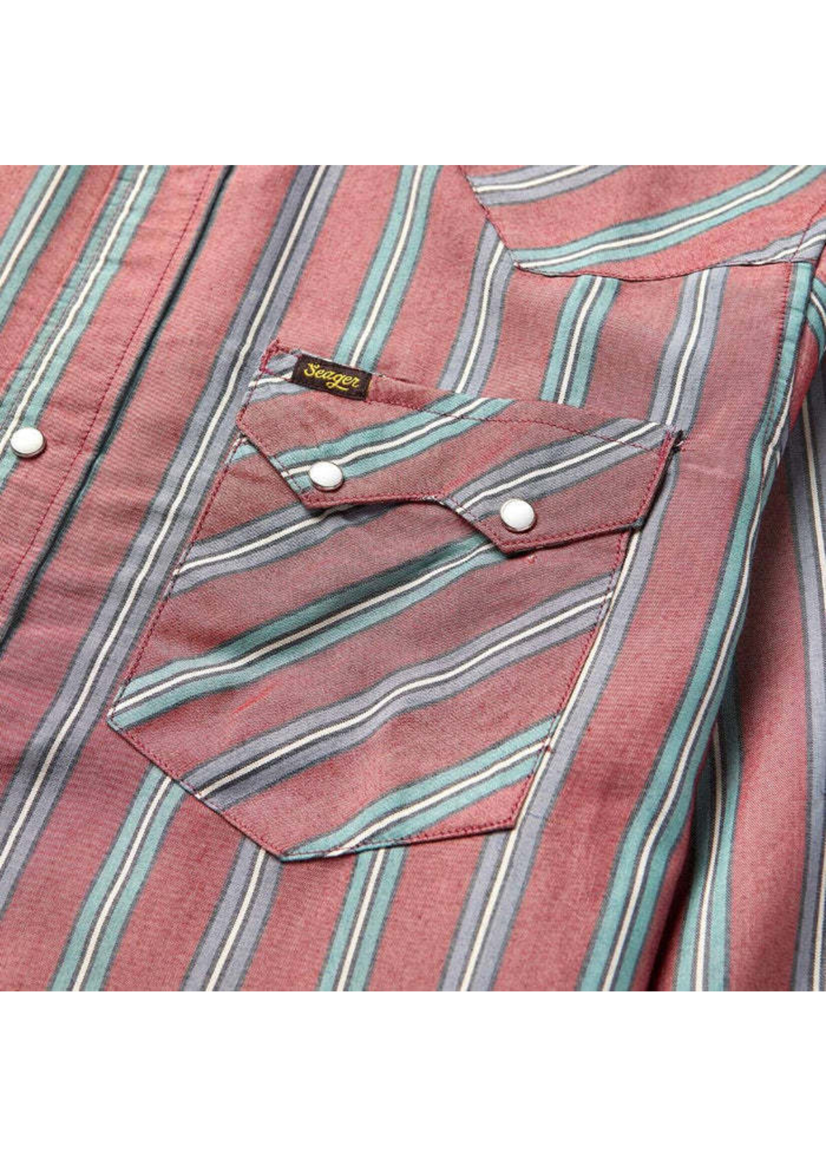 Seager Seager Sawtoof Red Rock Stripe Western Snap Shirt