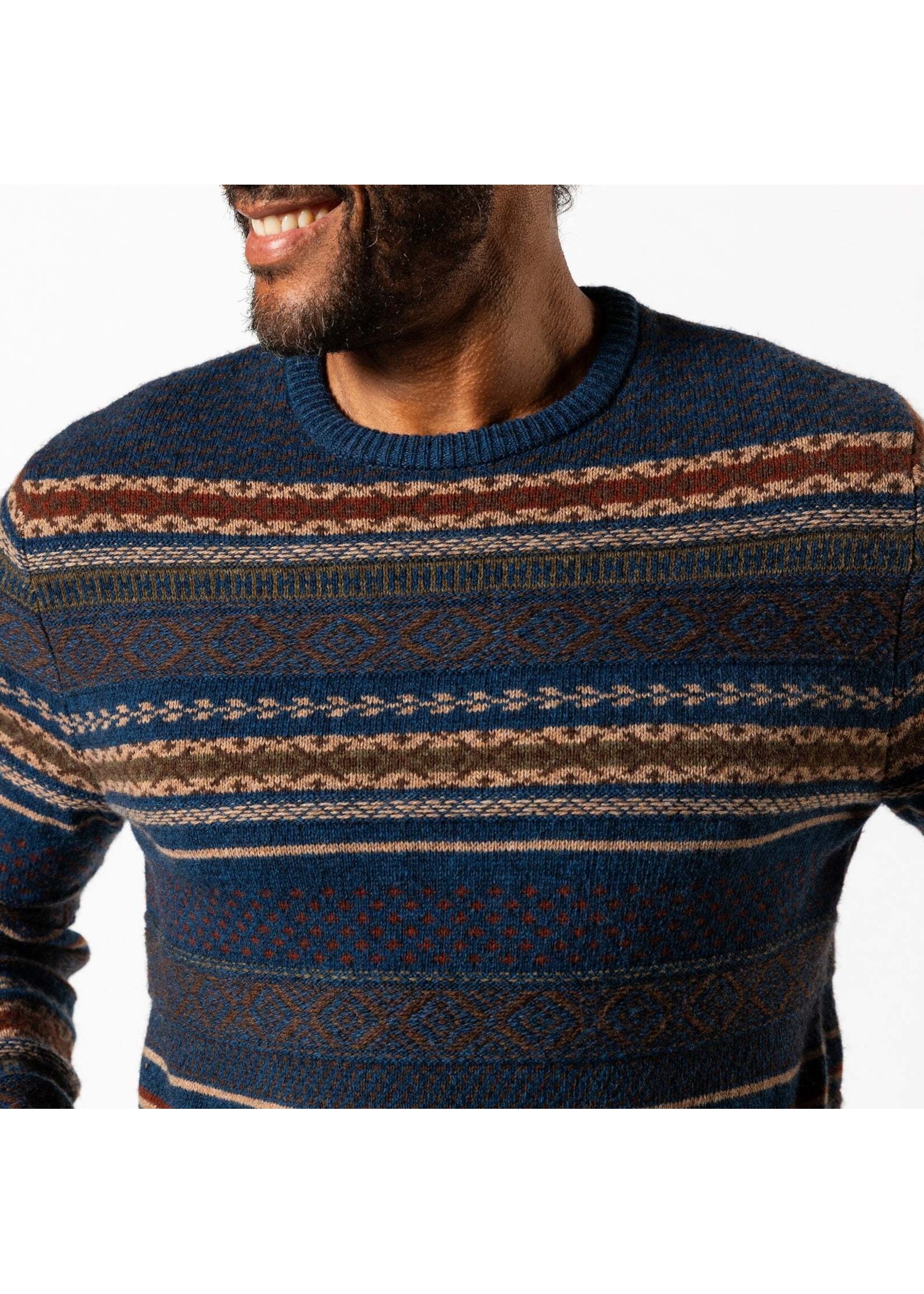 Duck Head Duck Head No. D31006 Birch Fair Isle Crewneck Sweater