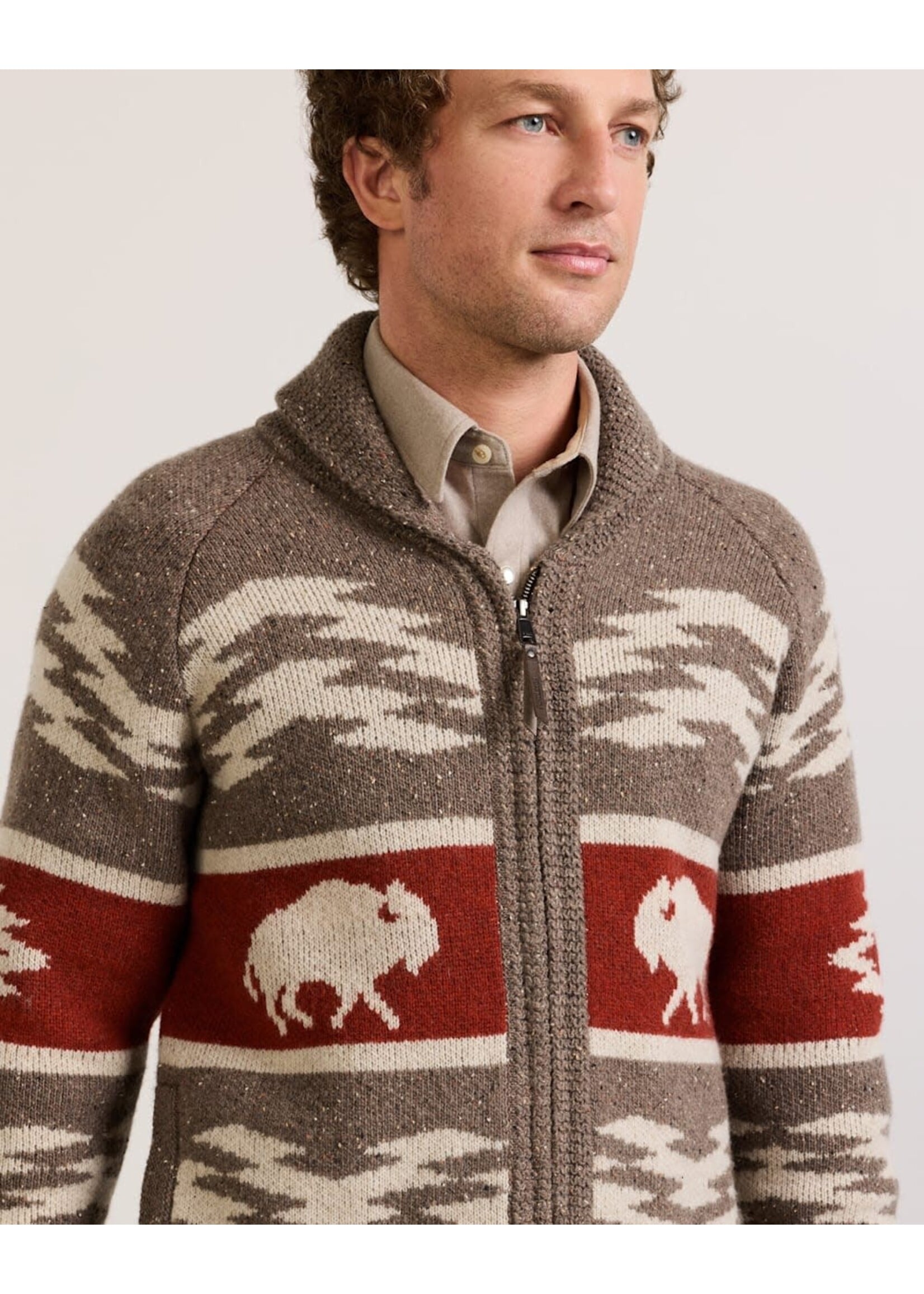 Pendleton Pendleton Bison Lambswool Zip Cardigan