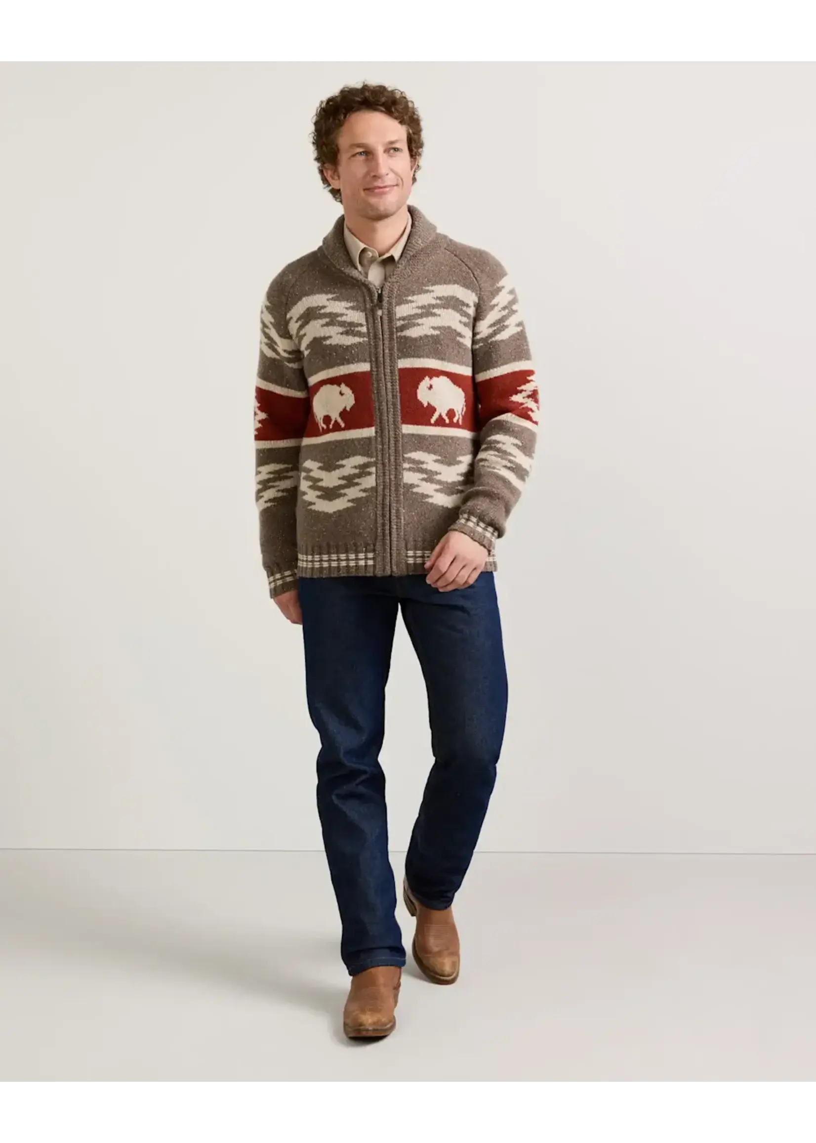 Pendleton Pendleton Bison Lambswool Zip Cardigan