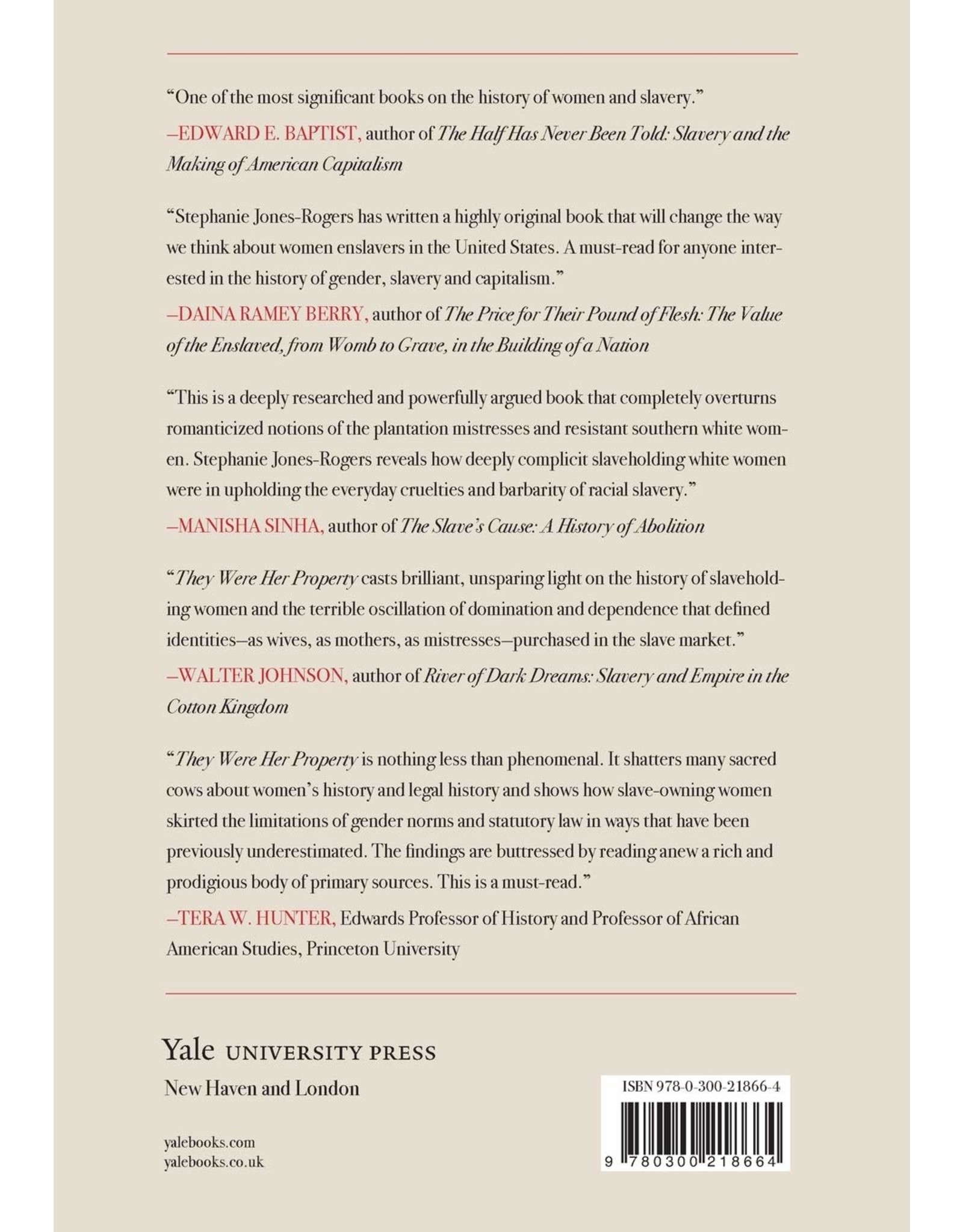 Non-Fiction: Slavery They Were Her Property: White Women as Slave Owners in the American South