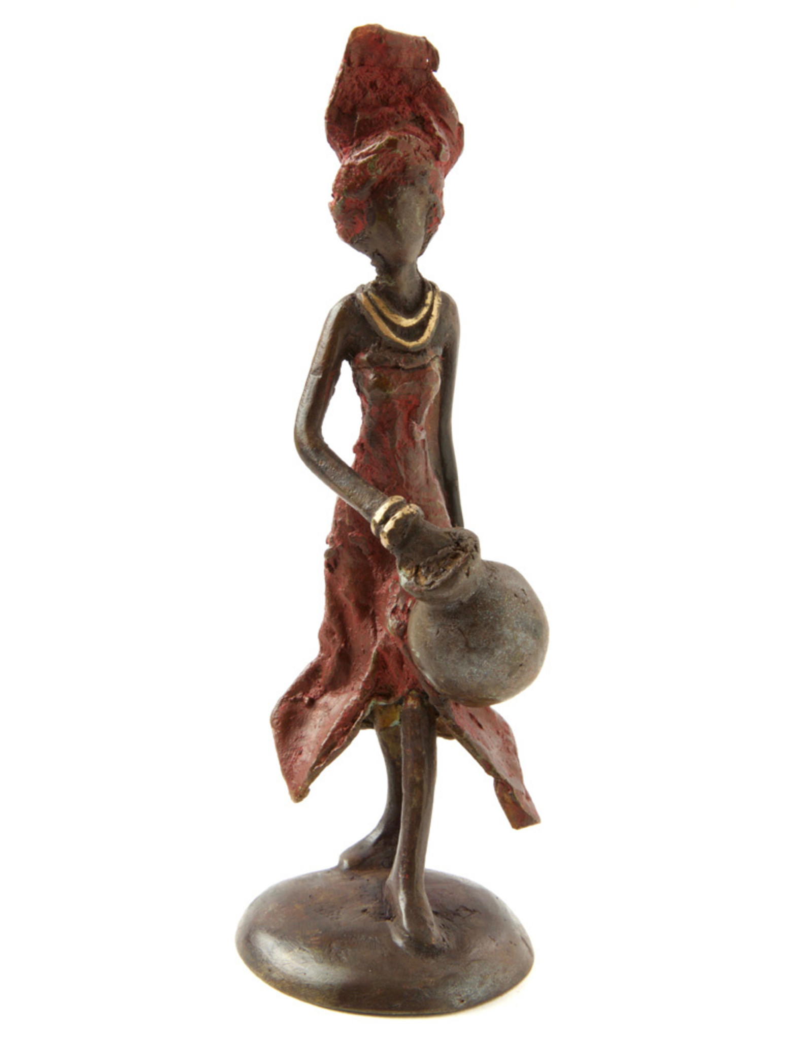 Water Bearer Burkina Bronze Sculpture