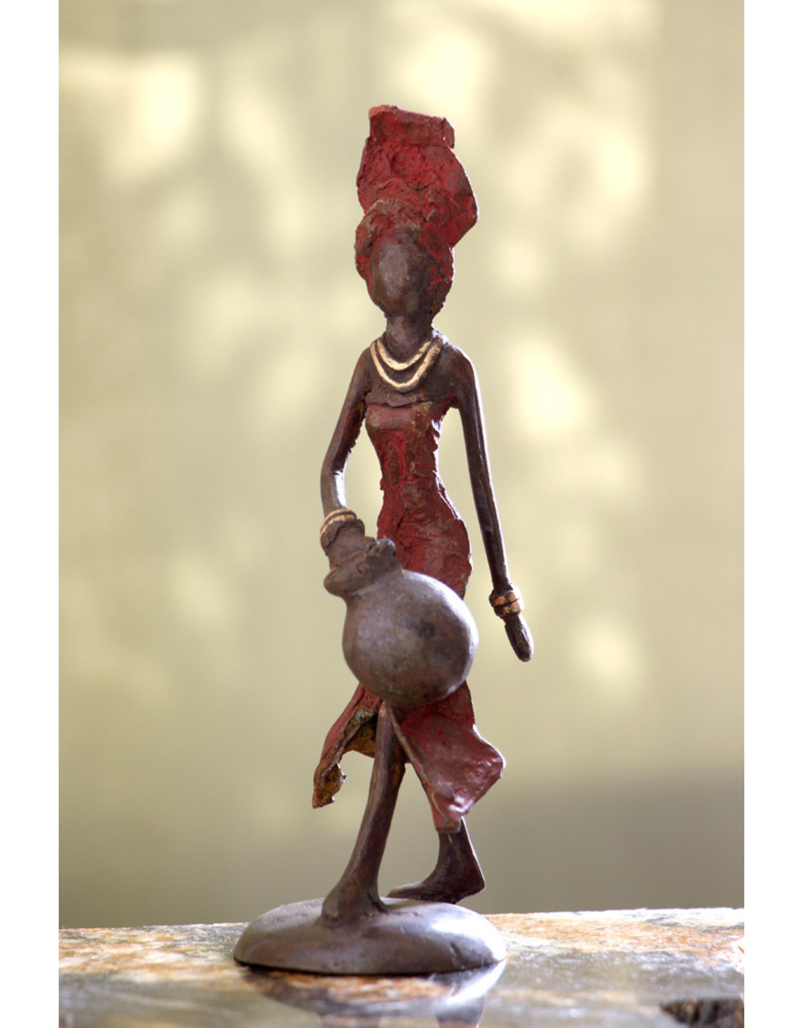 Water Bearer Burkina Bronze Sculpture