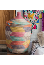 Large Rainbow Lidded Hamper