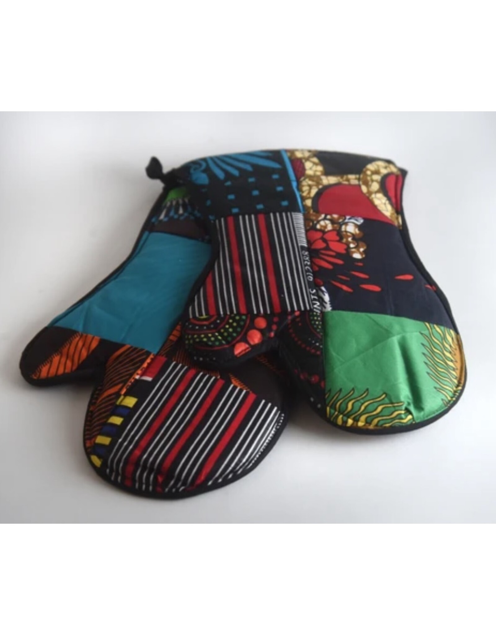Set of Kitenge Patchwork Oven Mitts