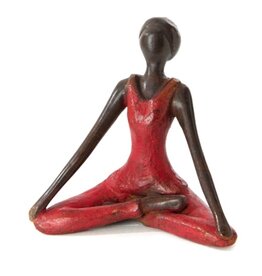 Burkina Bronze Yoga Lotus Pose Sculpture