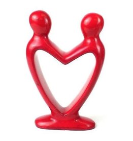 Lover's Heart Soapstone Sculpture in Red