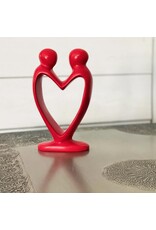 Lover's Heart Soapstone Sculpture in Red