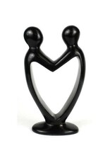 Lover's Heart Soapstone Sculpture in Black