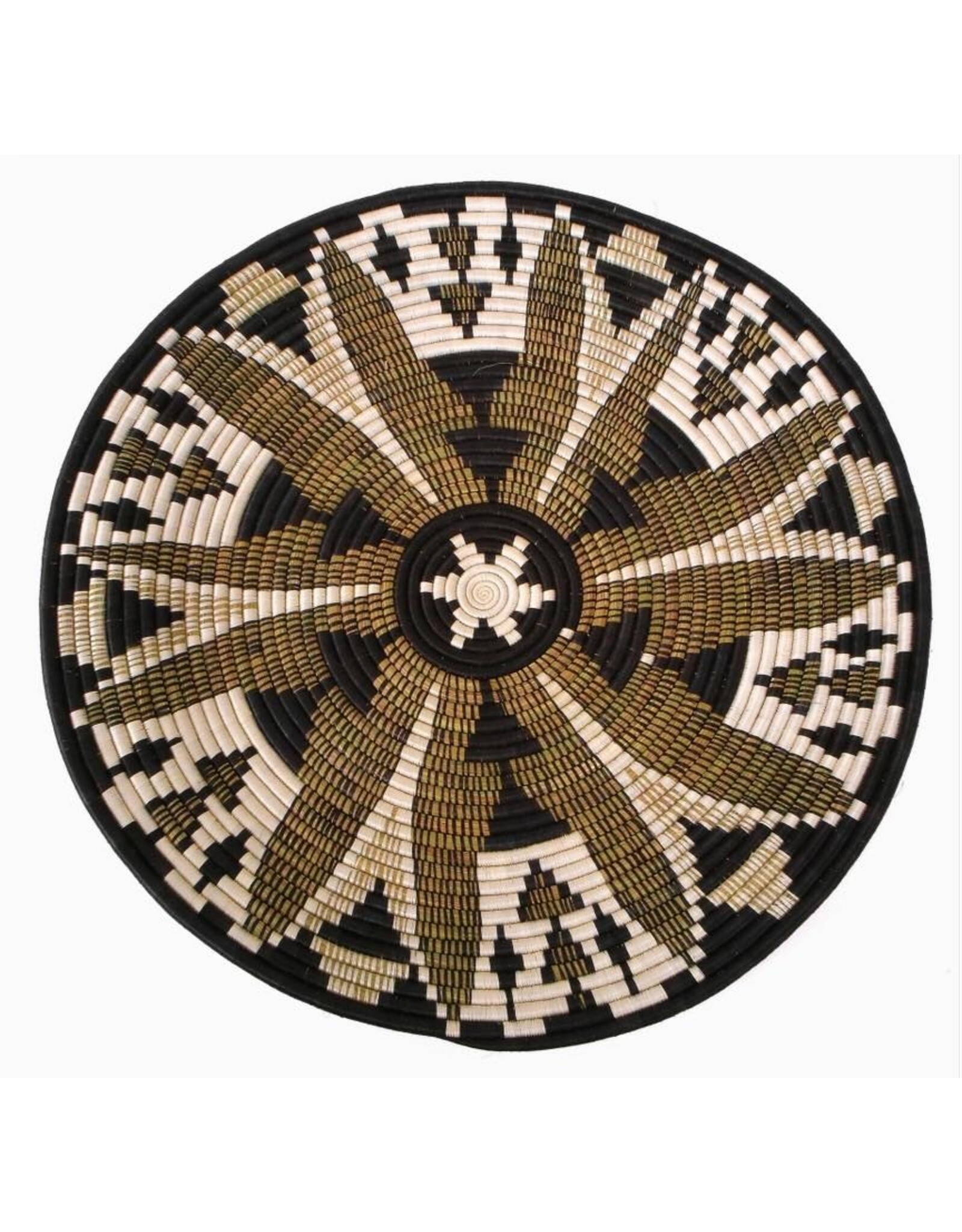 Extra Large Black Fleur Woven Wall Plate